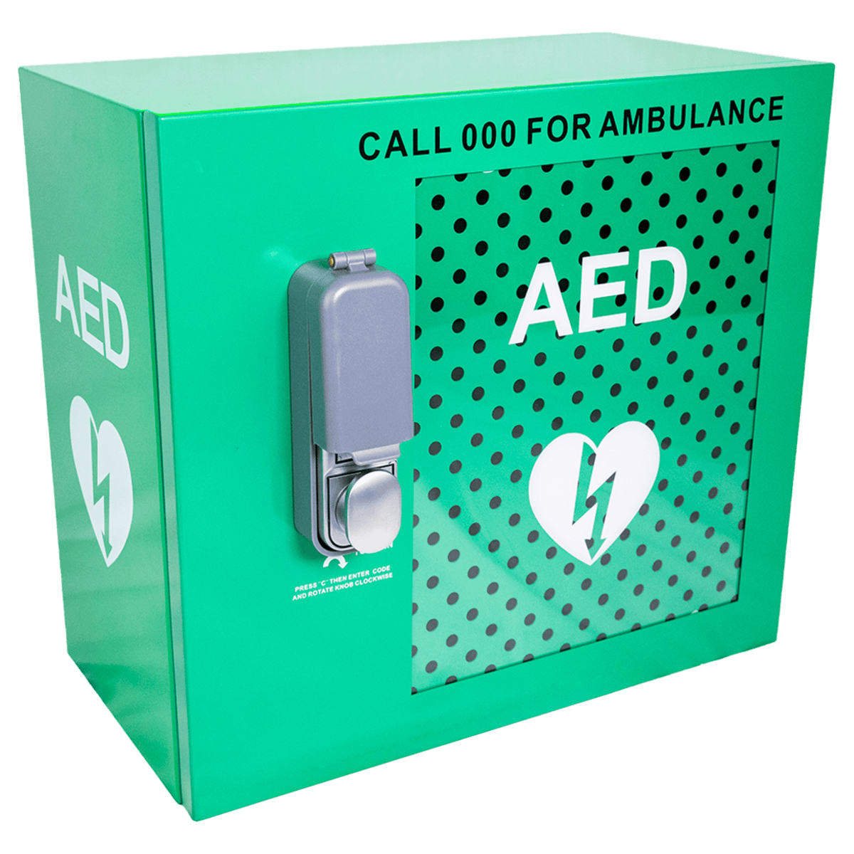 CARDIACT Alarmed Outdoor AED Cabinet with Lock 48 x 47 x 31cm