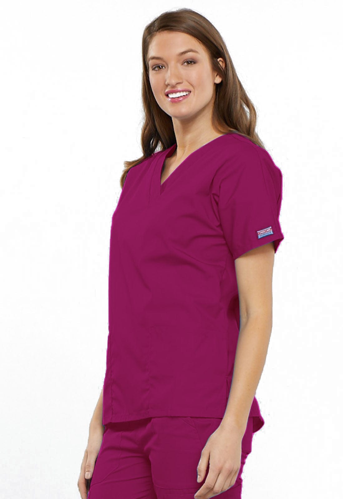Cherokee Scrubs XL Cherokee 4700 Raspberry Scrubs Top WW Traditional Classic
