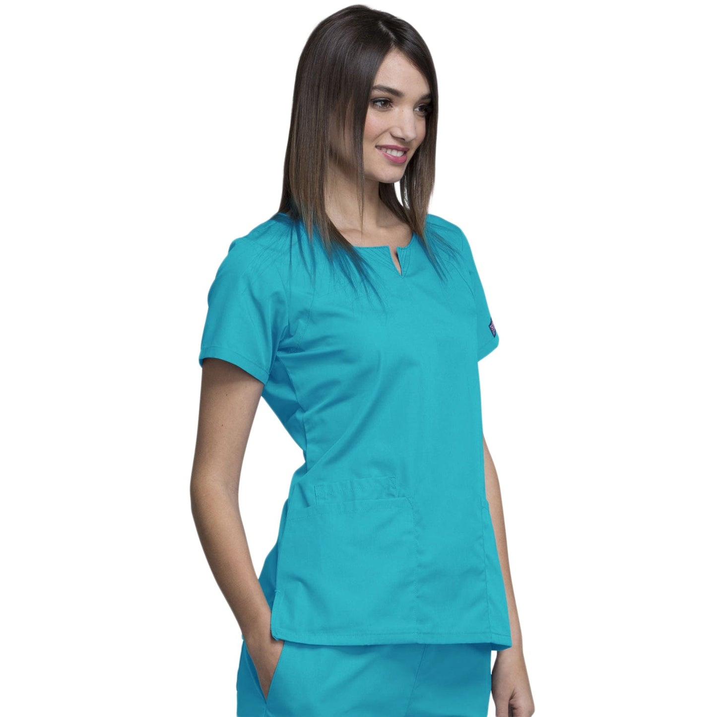 Cherokee Cherokee 4824 WW Round Neck Top Turquoise