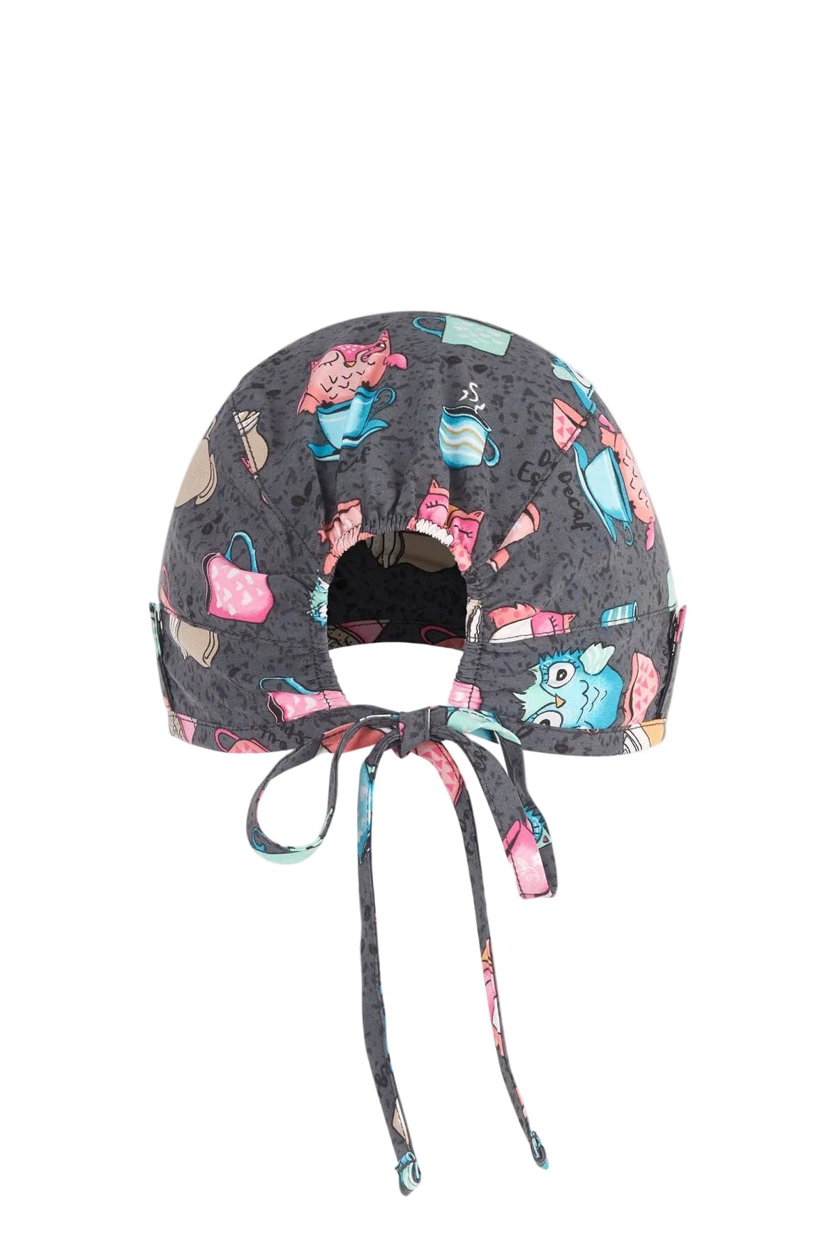 Cherokee CK513 Unisex Print Scrub Hat Unisex Hat Owl I Need Is Coffee