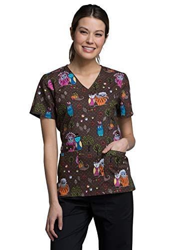 Cherokee Scrub Tops 3XL Cherokee CK614 Harvest Hoot Scrub Top
