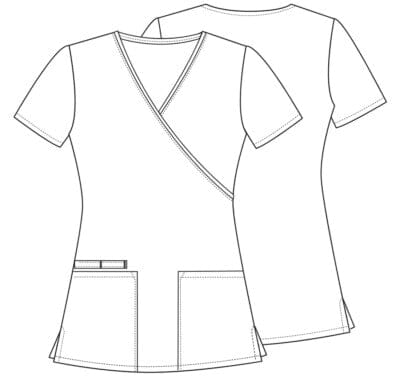 Cherokee CK614 Scrubs Mock Wrap Top Woodland Snow Angels - Winter