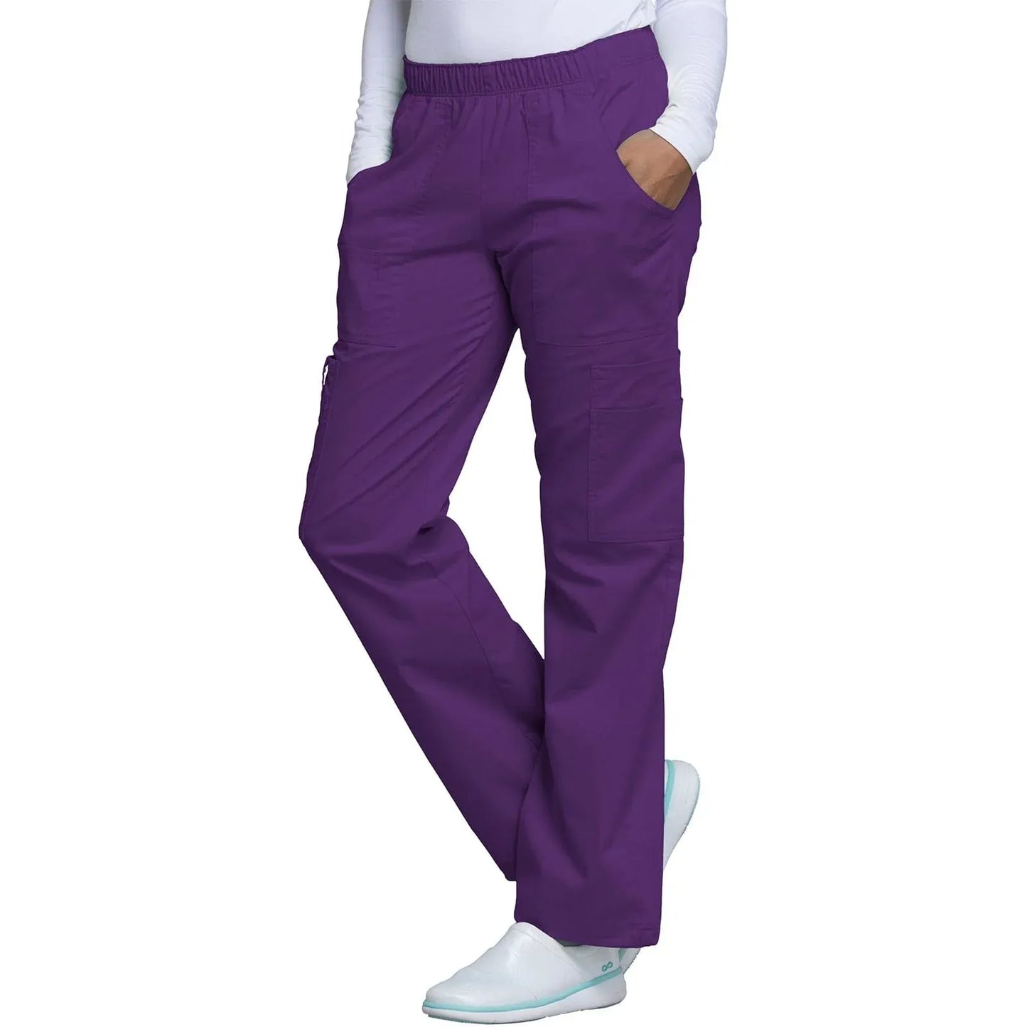 Cherokee Scrubs Pants XXS Cherokee Core Stretch 4005 Scrubs Pants Womens Eggplant