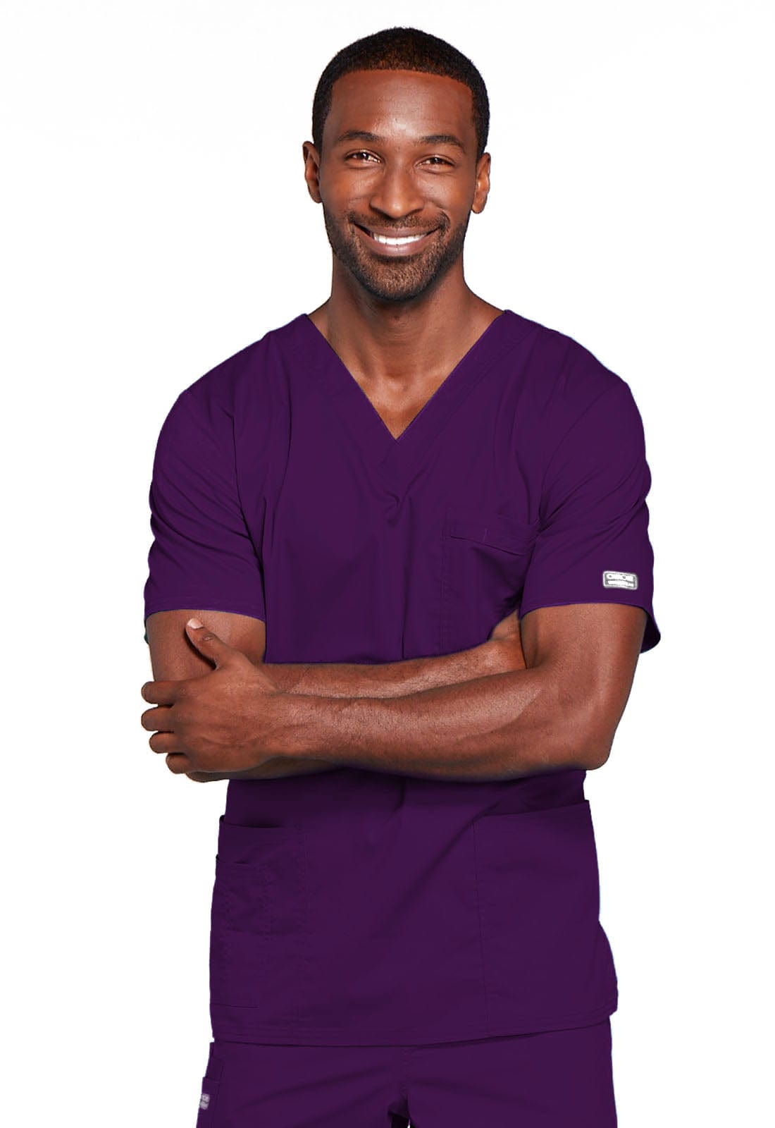 Cherokee Scrubs Top 2XL Cherokee Core Stretch 4725 Scrubs Top Unisex V-Neck Eggplant