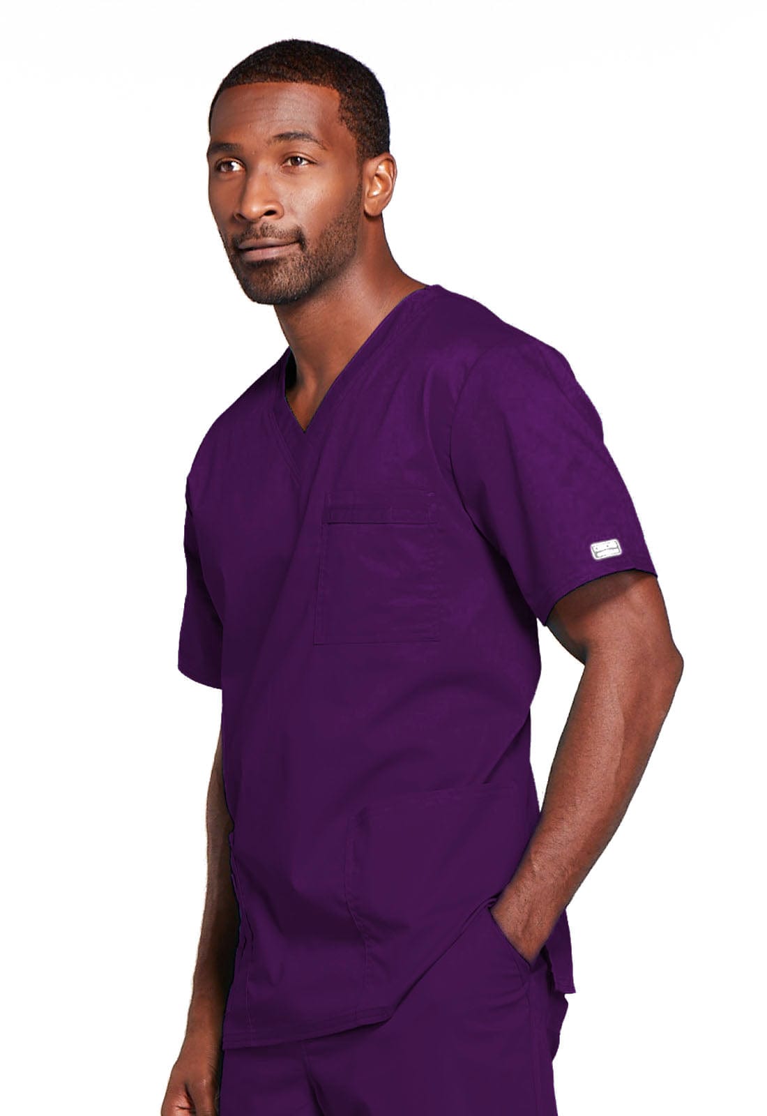 Cherokee Scrubs Top Cherokee Core Stretch 4725 Scrubs Top Unisex V-Neck Eggplant