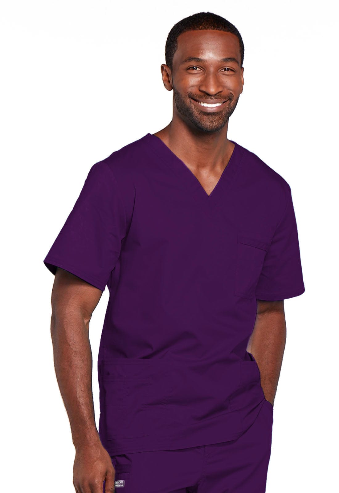 Cherokee Scrubs Top Cherokee Core Stretch 4725 Scrubs Top Unisex V-Neck Eggplant