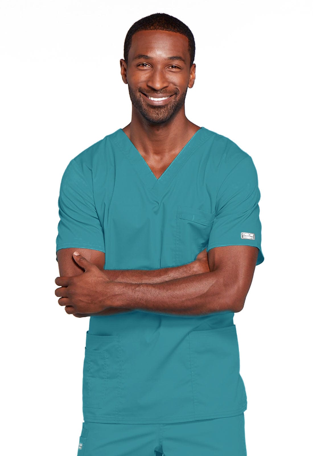 Cherokee Scrubs Top 2XL Cherokee Core Stretch 4725 Scrubs Top Unisex V-Neck Teal Blue