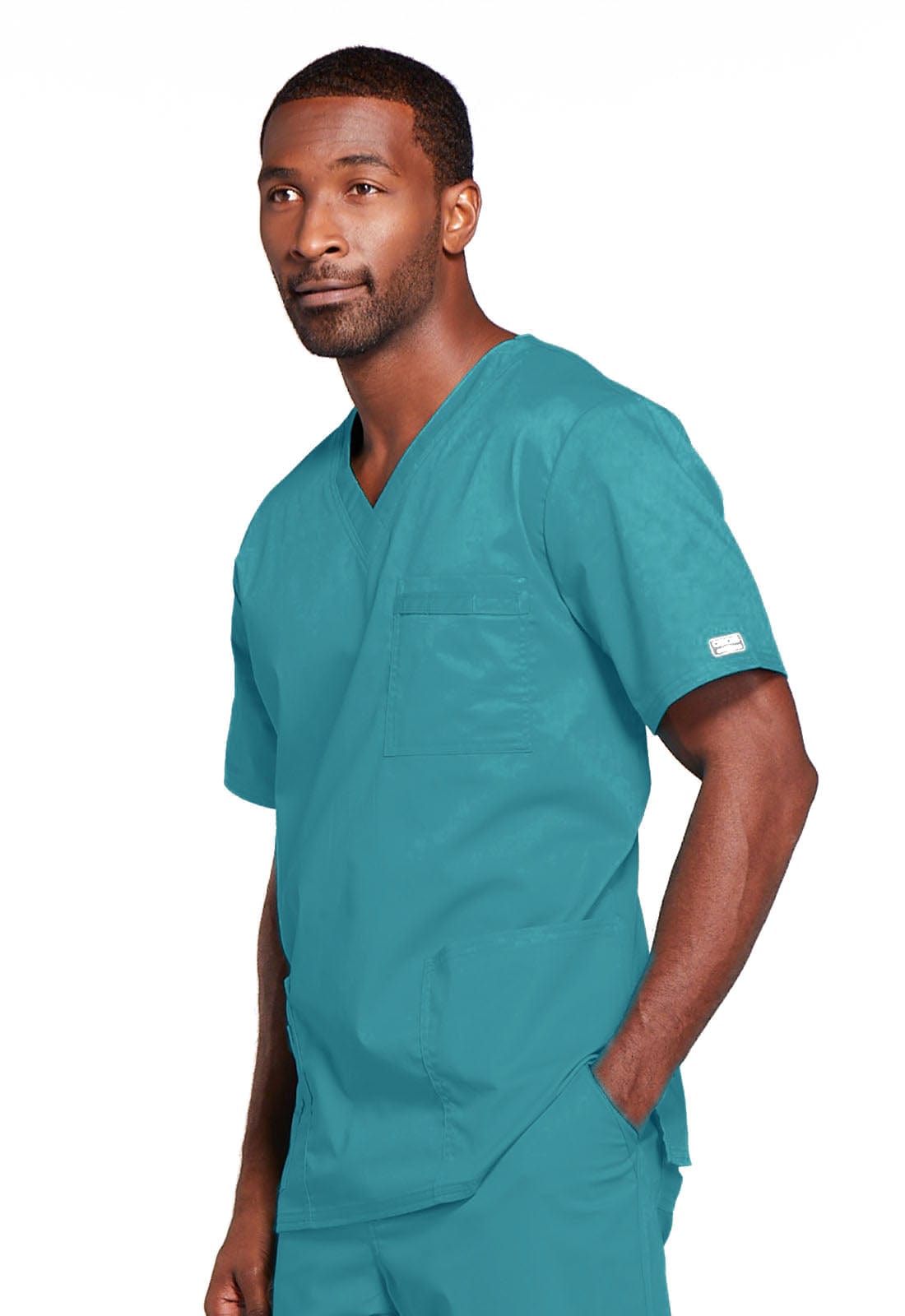 Cherokee Scrubs Top Cherokee Core Stretch 4725 Scrubs Top Unisex V-Neck Teal Blue