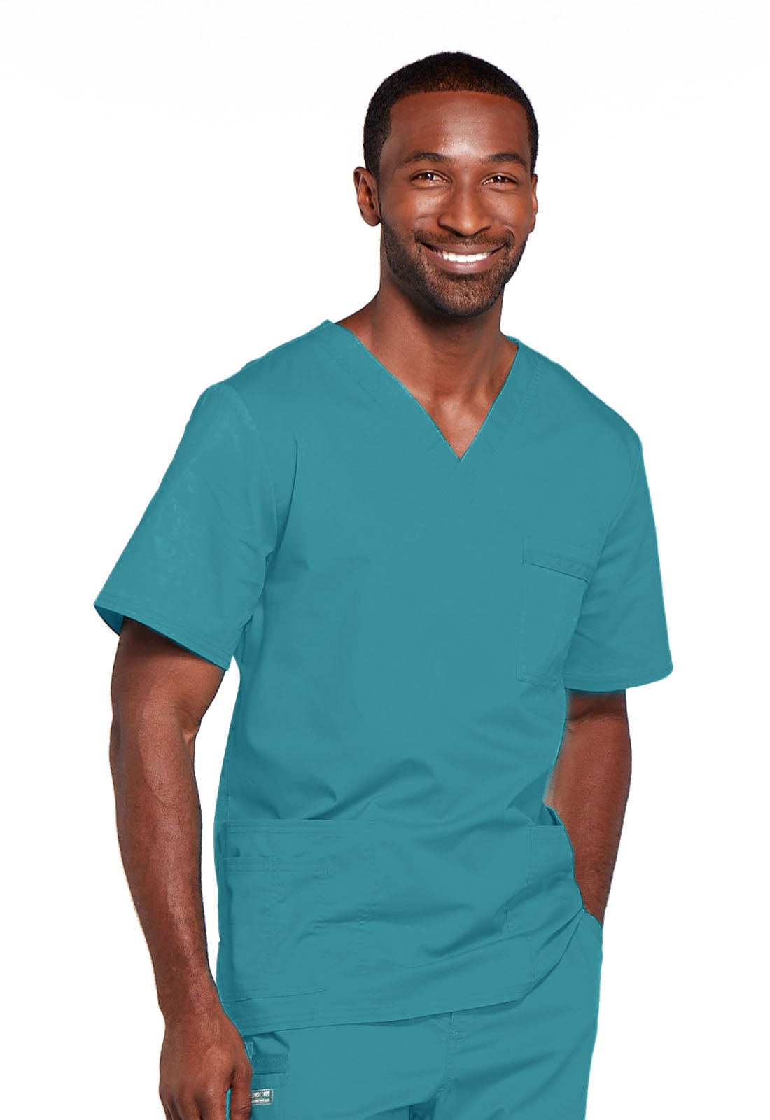 Cherokee Scrubs Top Cherokee Core Stretch 4725 Scrubs Top Unisex V-Neck Teal Blue