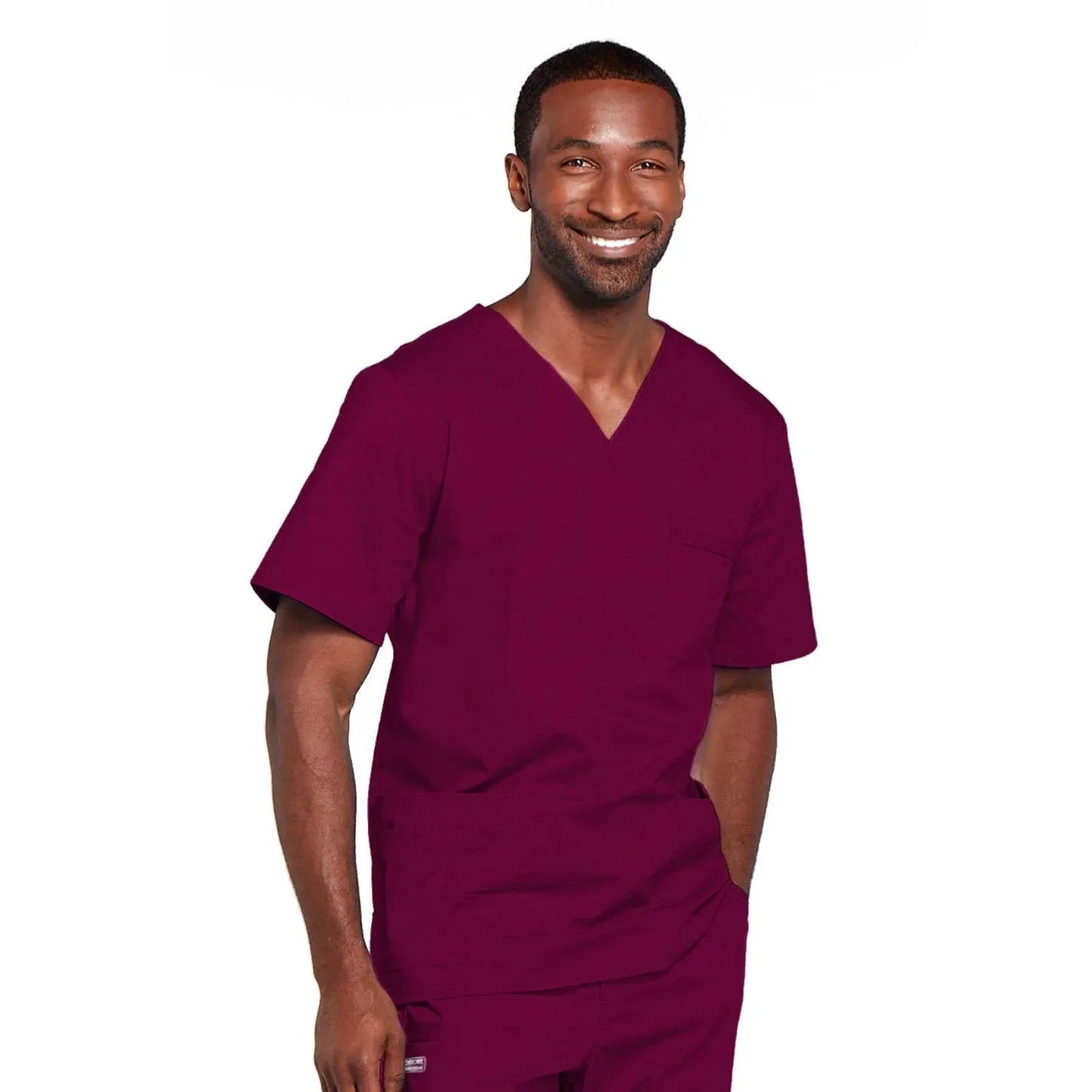 Cherokee Scrubs Top 5XL Cherokee Core Stretch 4725 Scrubs Top Unisex V-Neck Wine