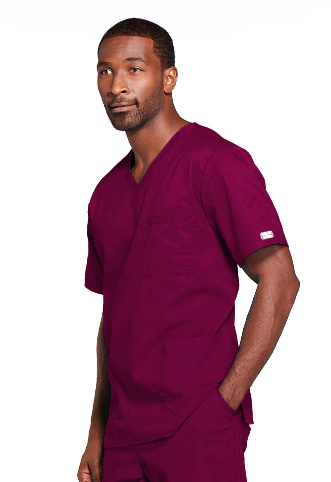 Cherokee Scrubs Top 5XL Cherokee Core Stretch 4725 Scrubs Top Unisex V-Neck Wine