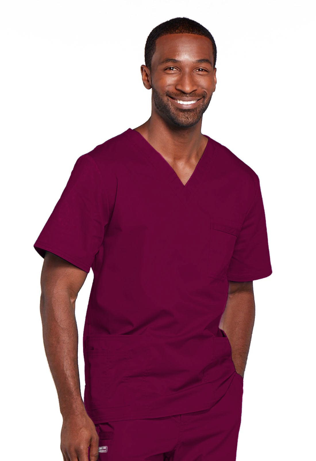 Cherokee Scrubs Top 5XL Cherokee Core Stretch 4725 Scrubs Top Unisex V-Neck Wine