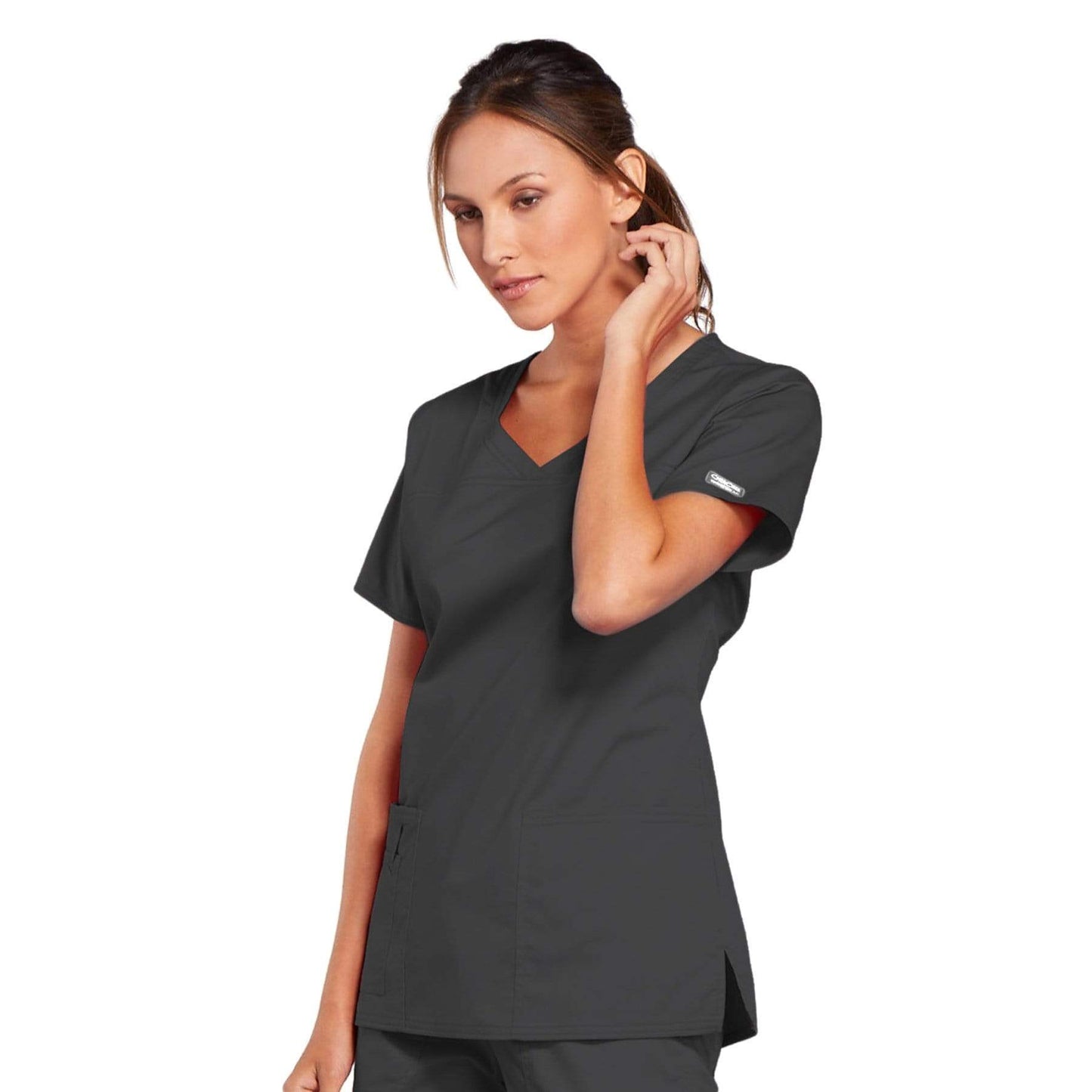 Cherokee Scrubs Top Cherokee Core Stretch 4727 Scrubs Top Women's V-Neck Pewter