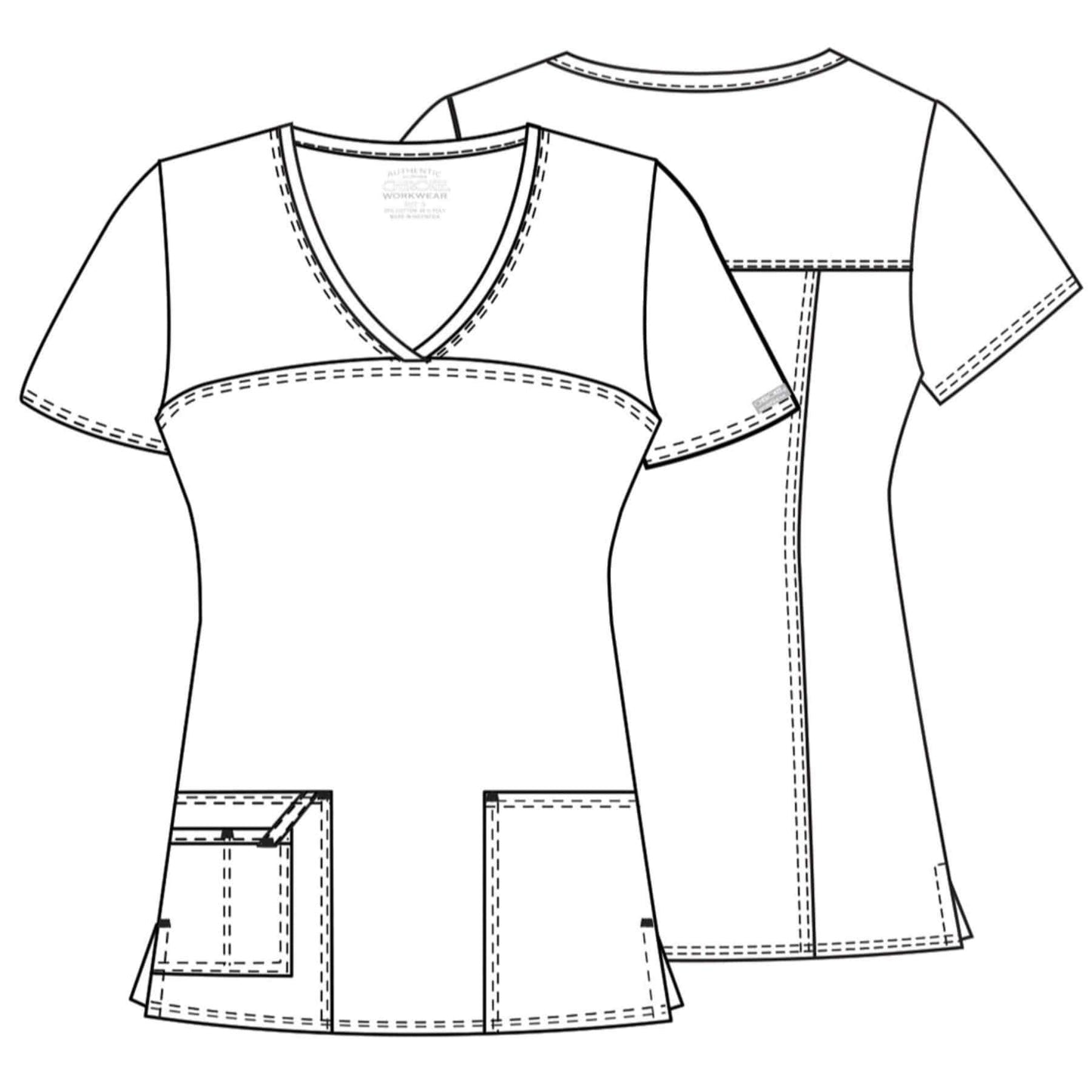 Cherokee Scrubs Top Cherokee Core Stretch 4727 Scrubs Top Women's V-Neck Pewter
