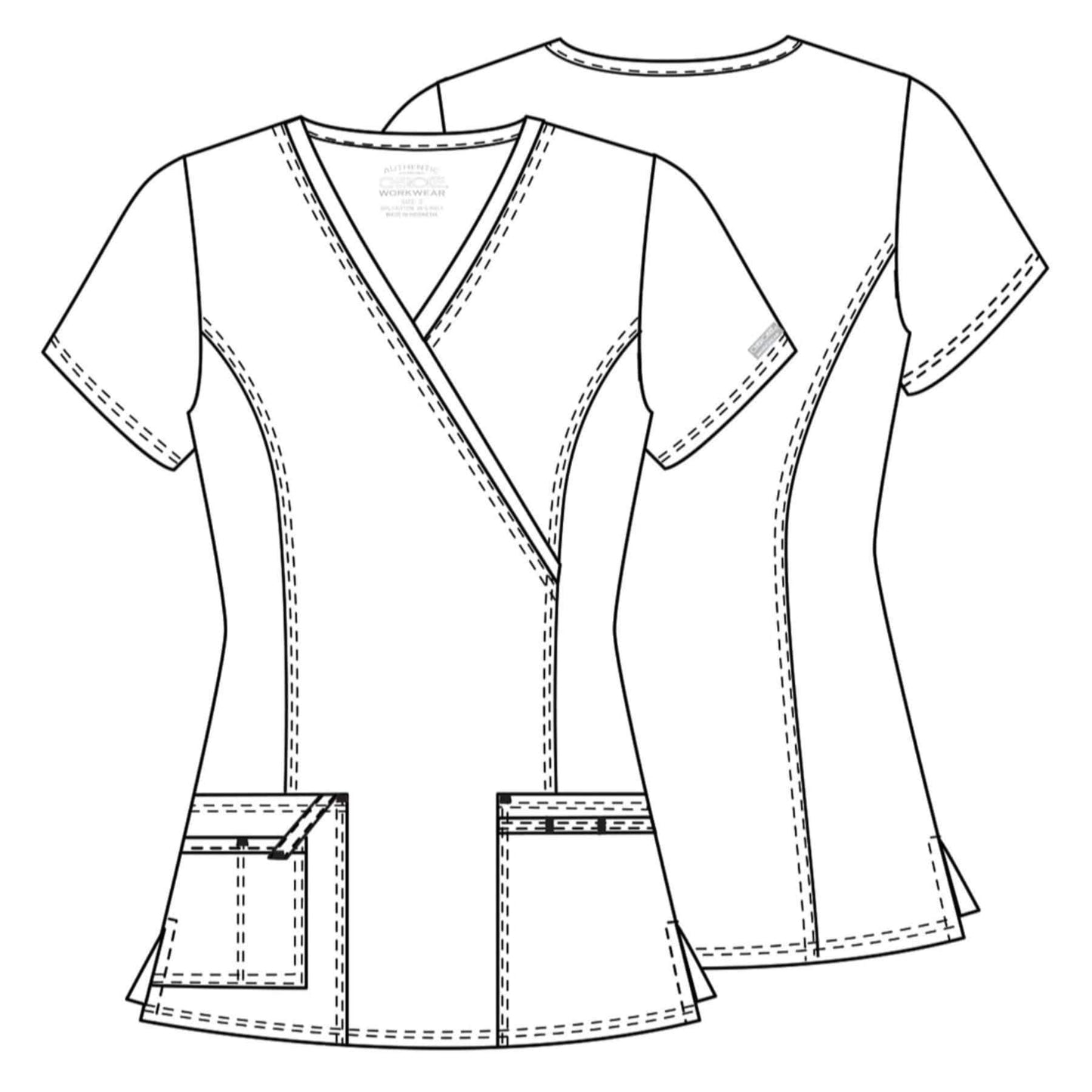 Cherokee Scrubs Top Cherokee Core Stretch 4728 Scrubs Top Women's Mock Wrap Pewter