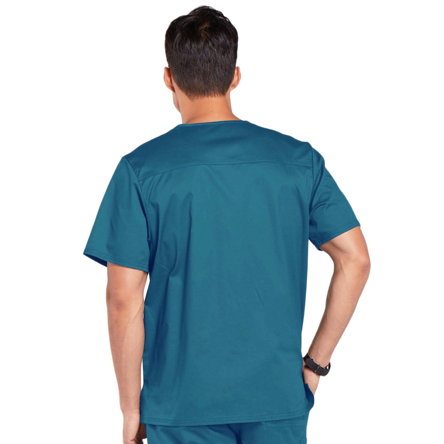 Cherokee Scrubs Top Cherokee Core Stretch 4743 Scrubs Top Mens V-Neck Caribbean Blue