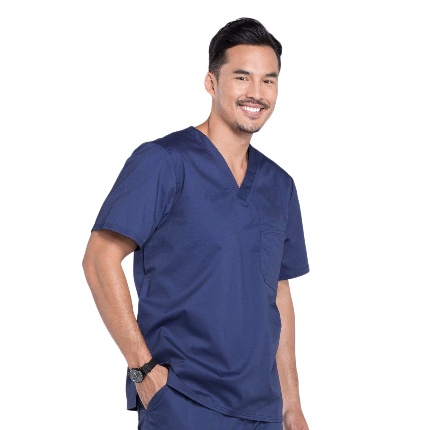 Cherokee Scrubs Top XS Cherokee Core Stretch 4743 Scrubs Top Mens V-Neck Navy