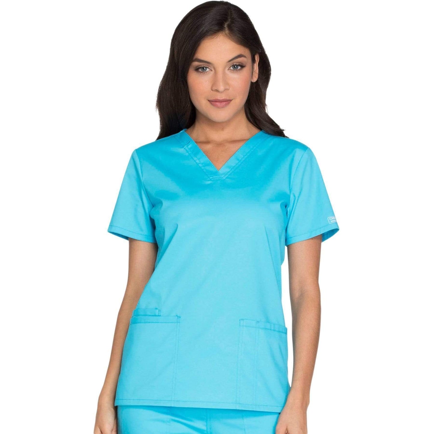 Cherokee Scrubs Top XS Cherokee Core Stretch WW630 Scrubs Top Women's V-Neck Turquoise