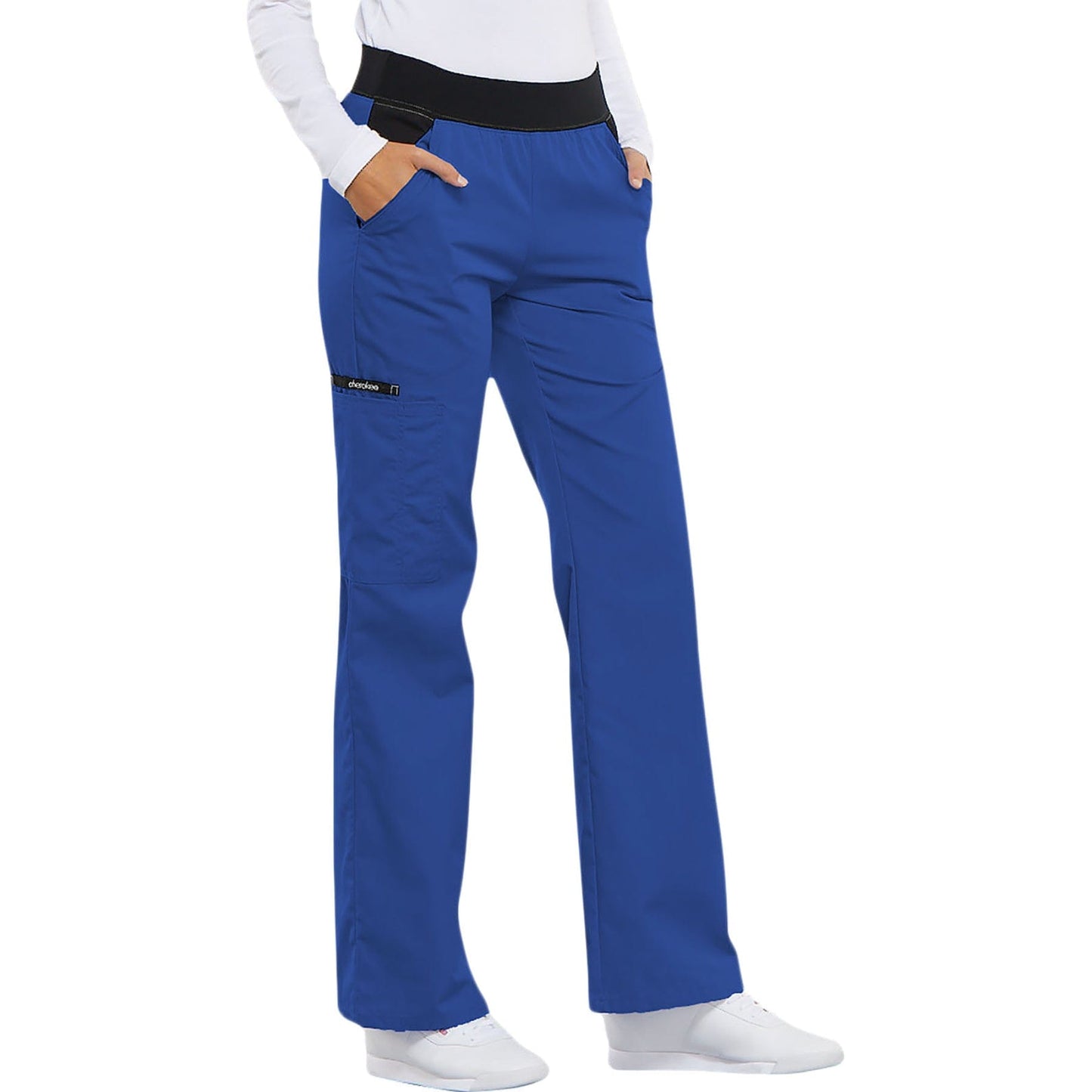 Cherokee Scrubs Pants 2XL / Regular Cherokee Flexibles 1031 Scrubs Pants Women's Mid Rise Knit Waist Pull-On Royal Blue