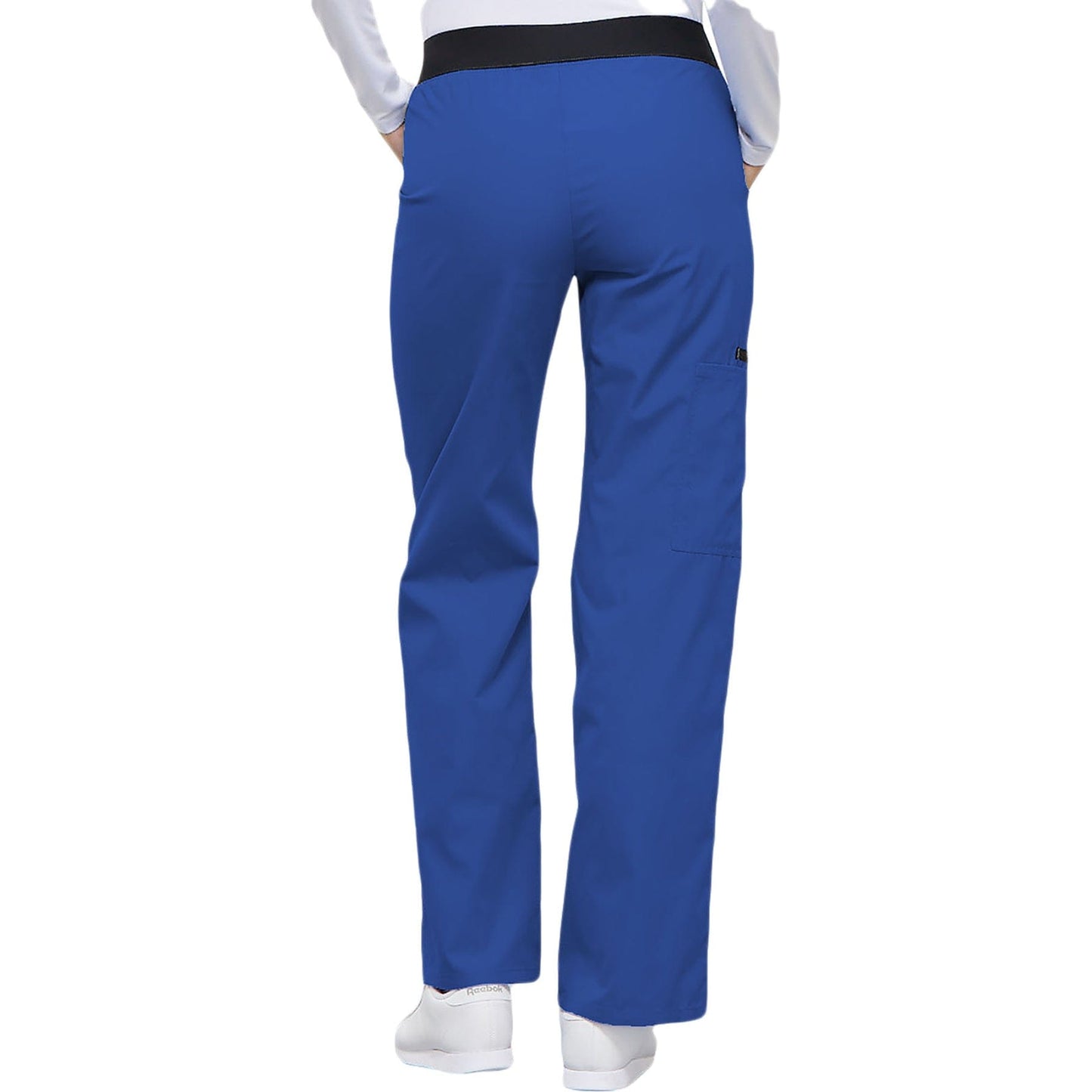 Cherokee Scrubs Pants Cherokee Flexibles 1031 Scrubs Pants Women's Mid Rise Knit Waist Pull-On Royal Blue