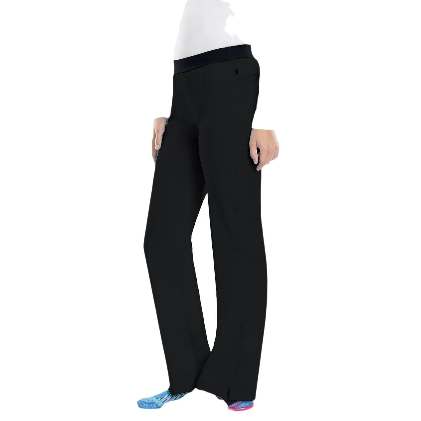 Cherokee Infinity 1124A Scrubs Pants Women's Low Rise Slim Pull-On Black