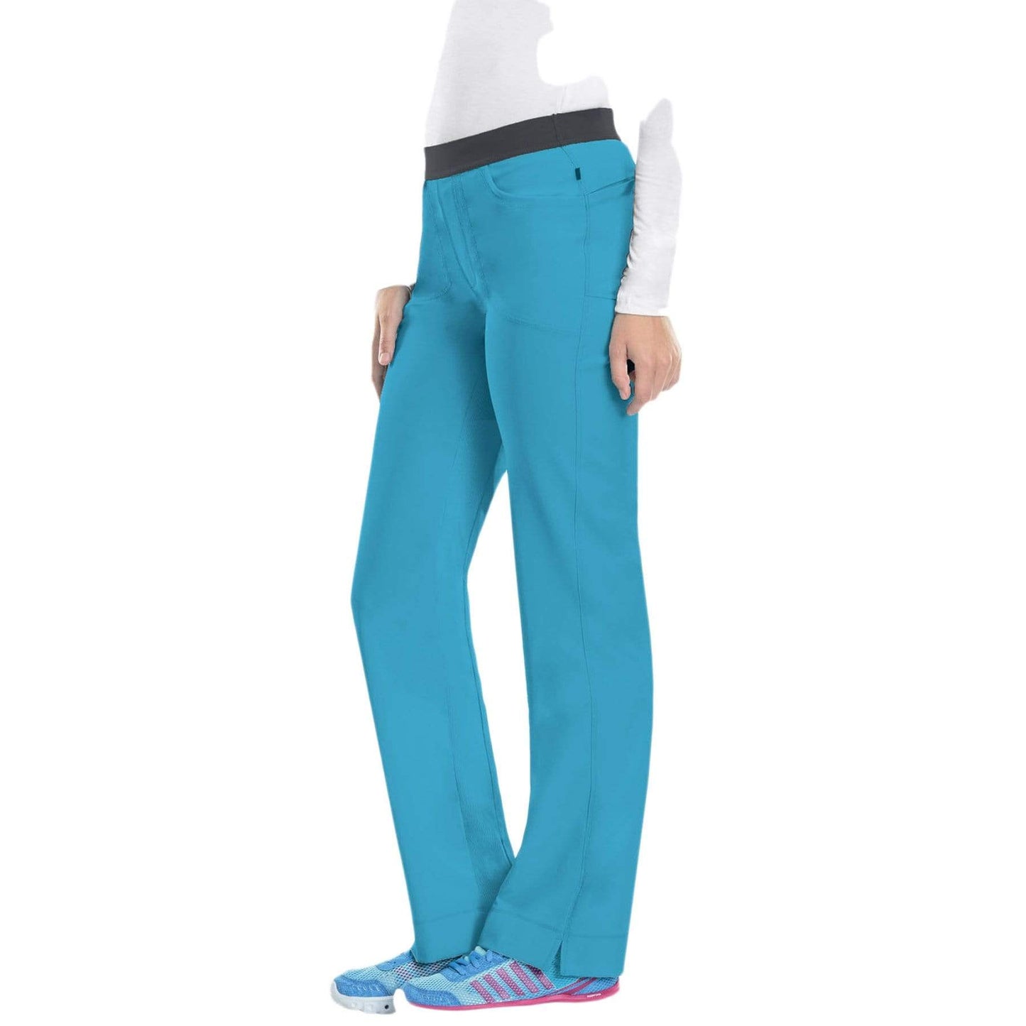 Cherokee Scrubs Pants Cherokee Infinity 1124A Scrubs Pants Women's Low Rise Slim Pull-On Turquoise