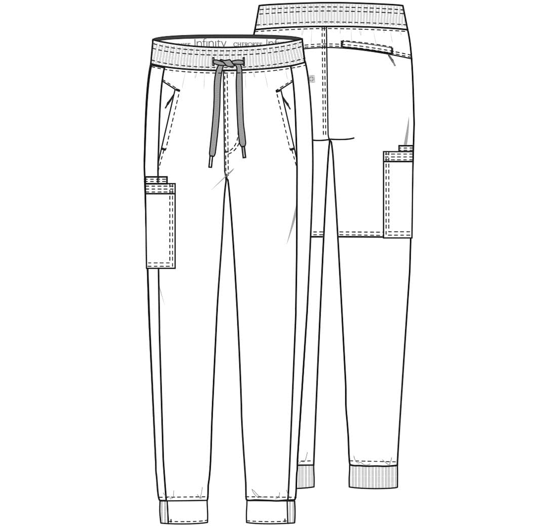 Cherokee Scrubs Pants Cherokee Infinity CK004A Scrubs Jogger Pant Men Wine