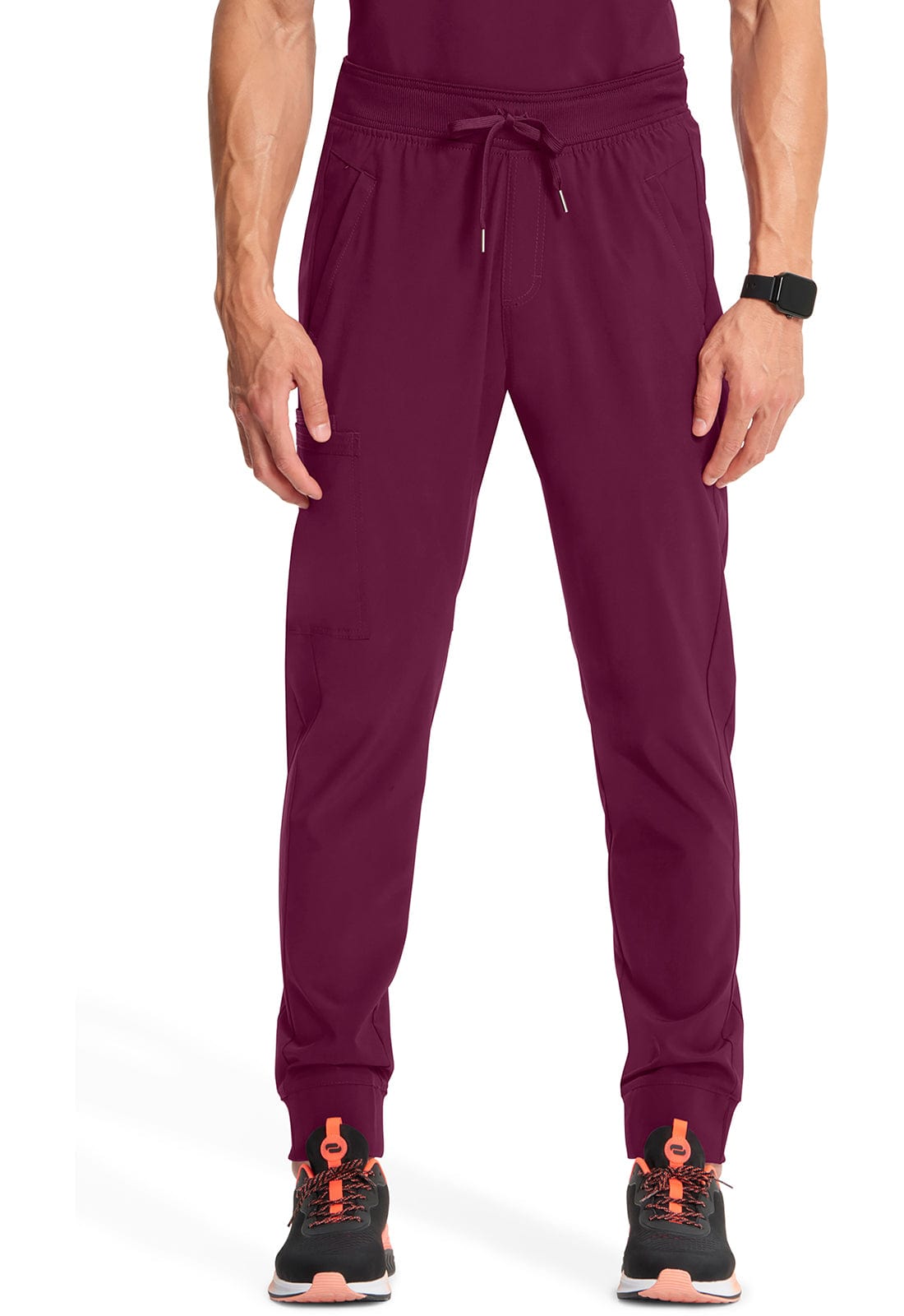 Cherokee Scrubs Pants Cherokee Infinity CK004A Scrubs Jogger Pant Men Wine