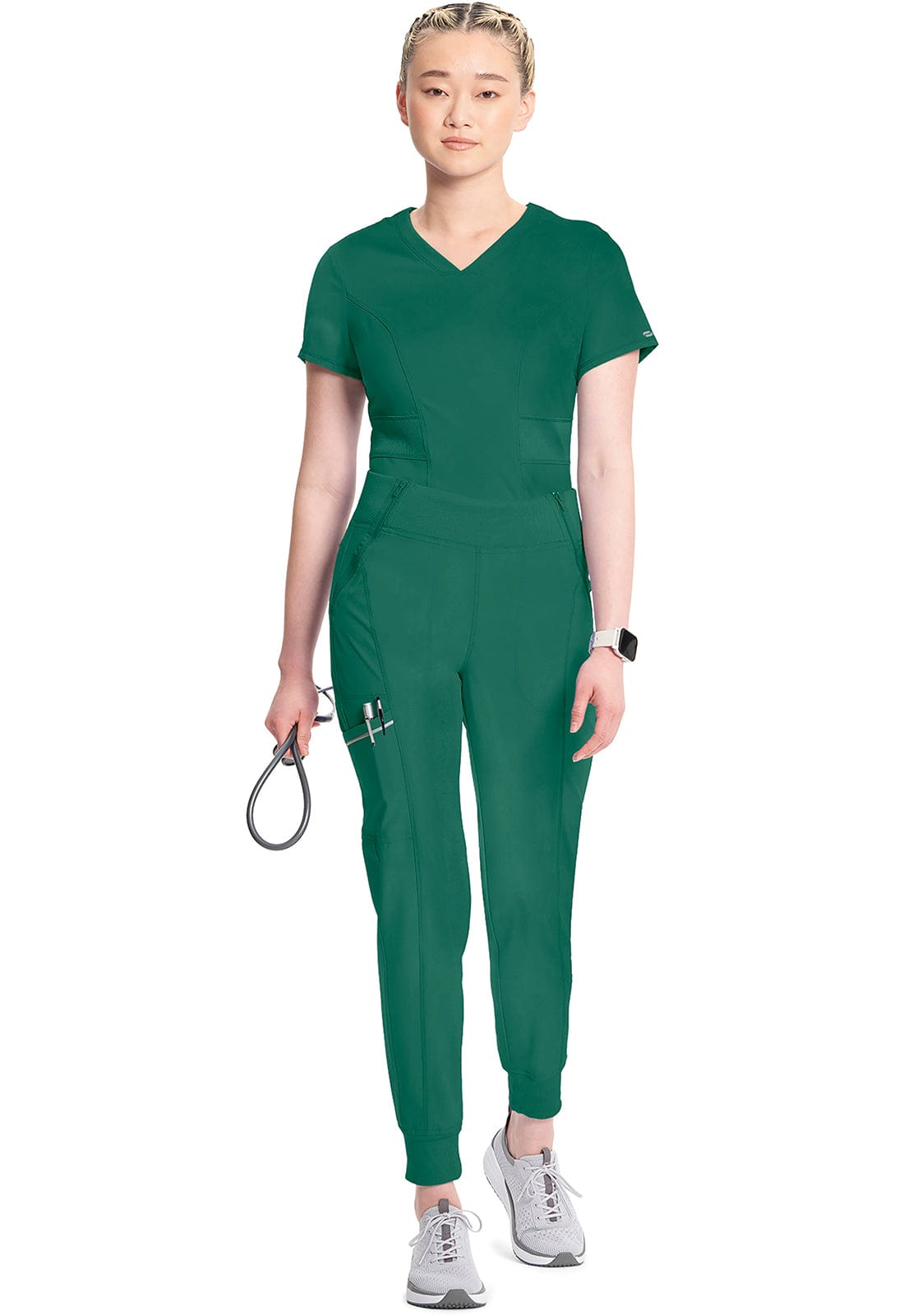 Cherokee Scrubs Pants Cherokee Infinity CK110A Scrubs Jogger Pant Women Hunter Green