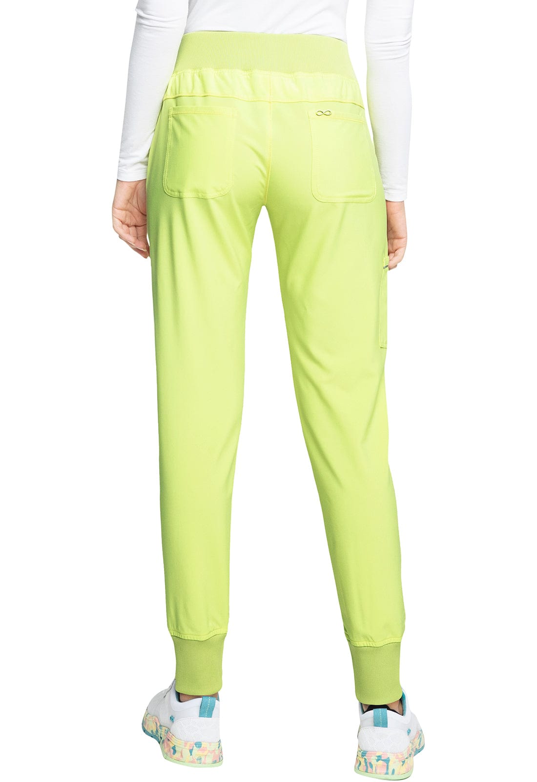 Cherokee Scrubs Pants Cherokee Infinity CK110A Scrubs Jogger Pant Women Lime Creme