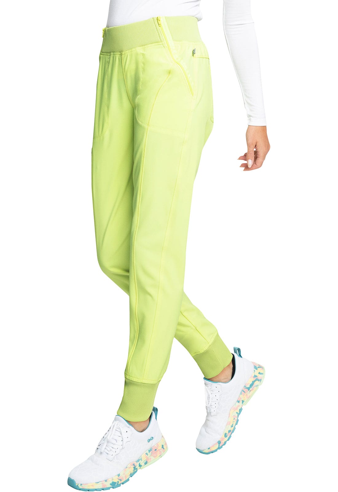 Cherokee Scrubs Pants Cherokee Infinity CK110A Scrubs Jogger Pant Women Lime Creme
