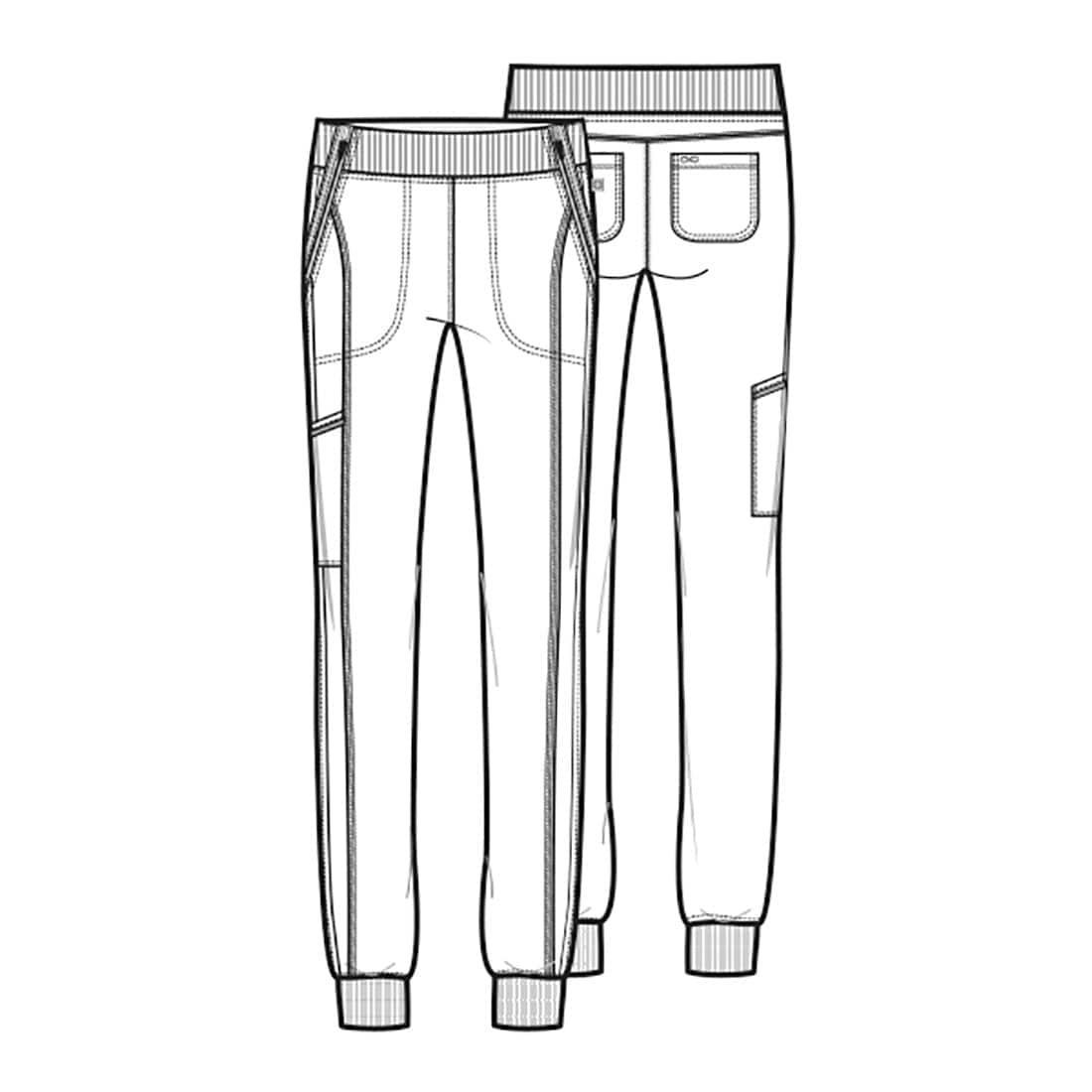 Cherokee Scrubs Pants Cherokee Infinity CK110A Scrubs Jogger Pant Women Orchid Flower