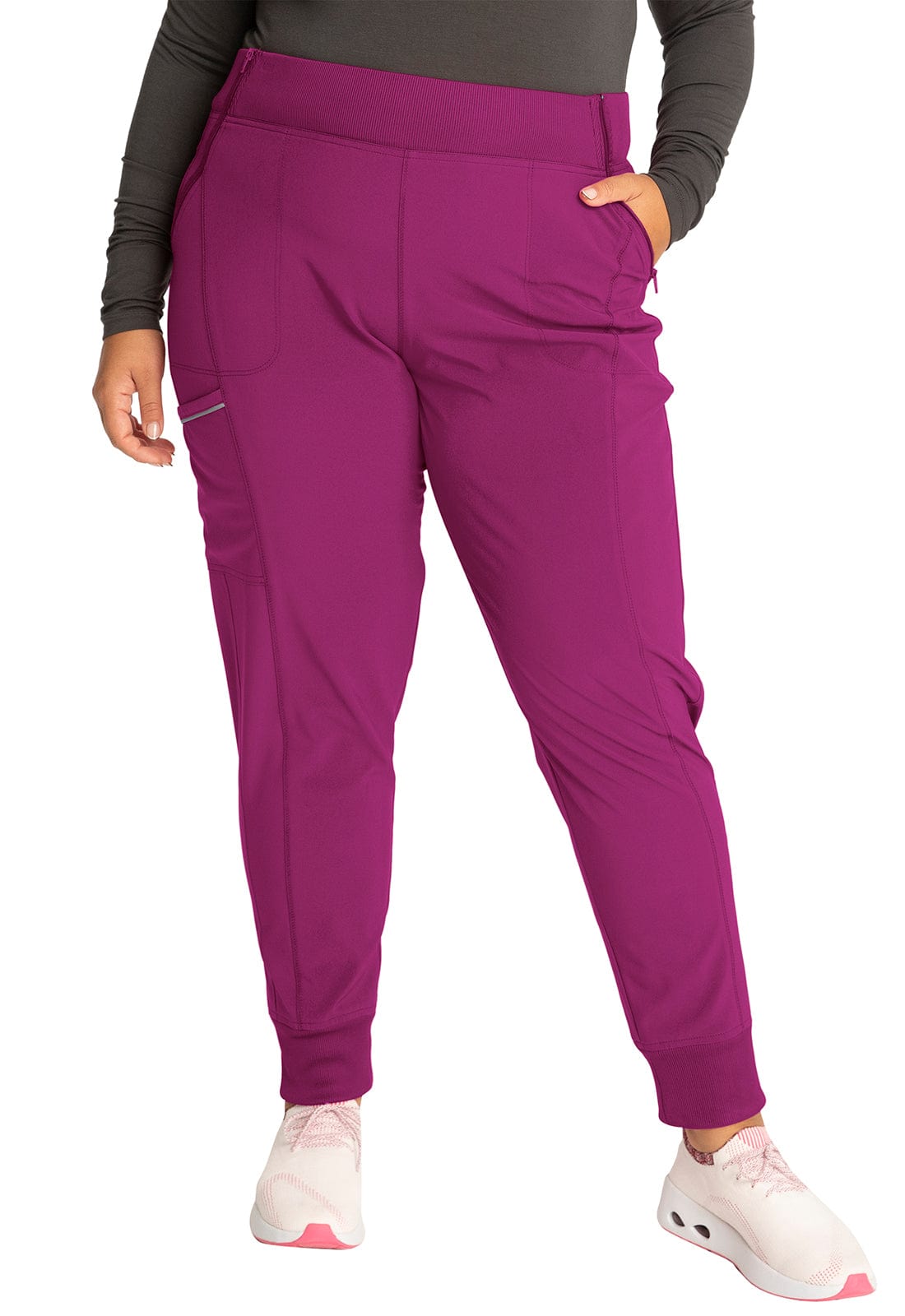 Cherokee Scrubs Pants Cherokee Infinity CK110A Scrubs Jogger Pant Women Orchid Flower