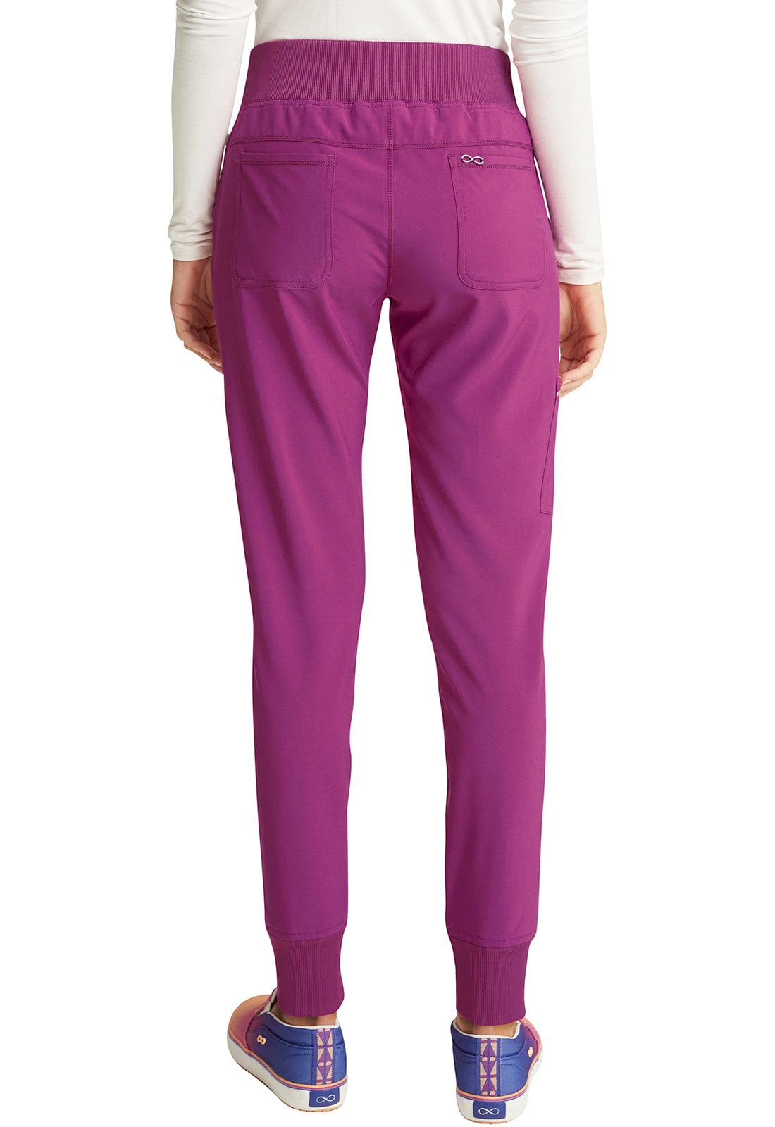 Cherokee Scrubs Pants Cherokee Infinity CK110A Scrubs Jogger Pant Women Orchid Flower