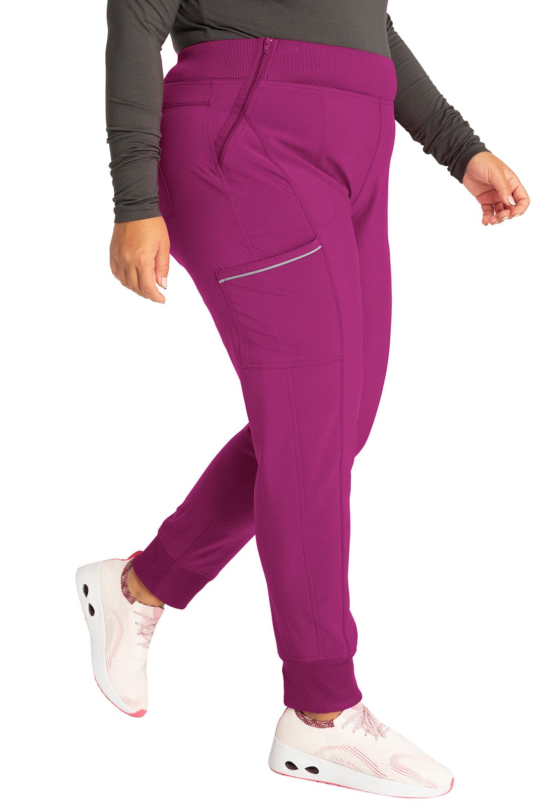 Cherokee Scrubs Pants Cherokee Infinity CK110A Scrubs Jogger Pant Women Orchid Flower
