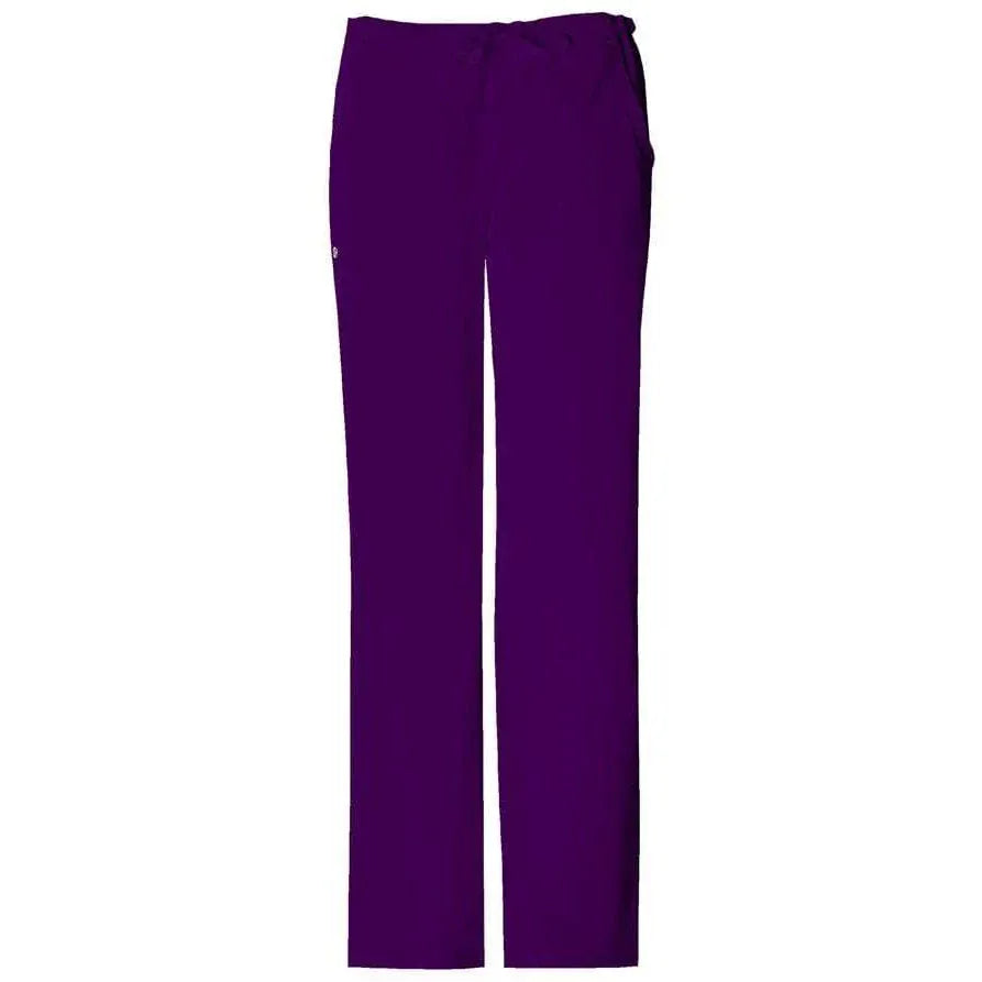 Cherokee Scrubs Pants Cherokee Luxe 1066 Scrubs Pants Womens Low Rise Straight Leg Drawstring Eggplant XS