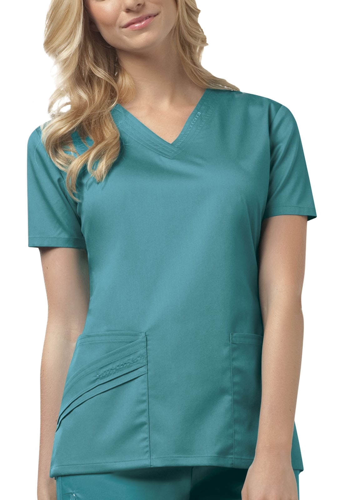 Cherokee Scrubs Top XL Cherokee Luxe 1845 Scrubs Top Womens V-Neck Teal Blue