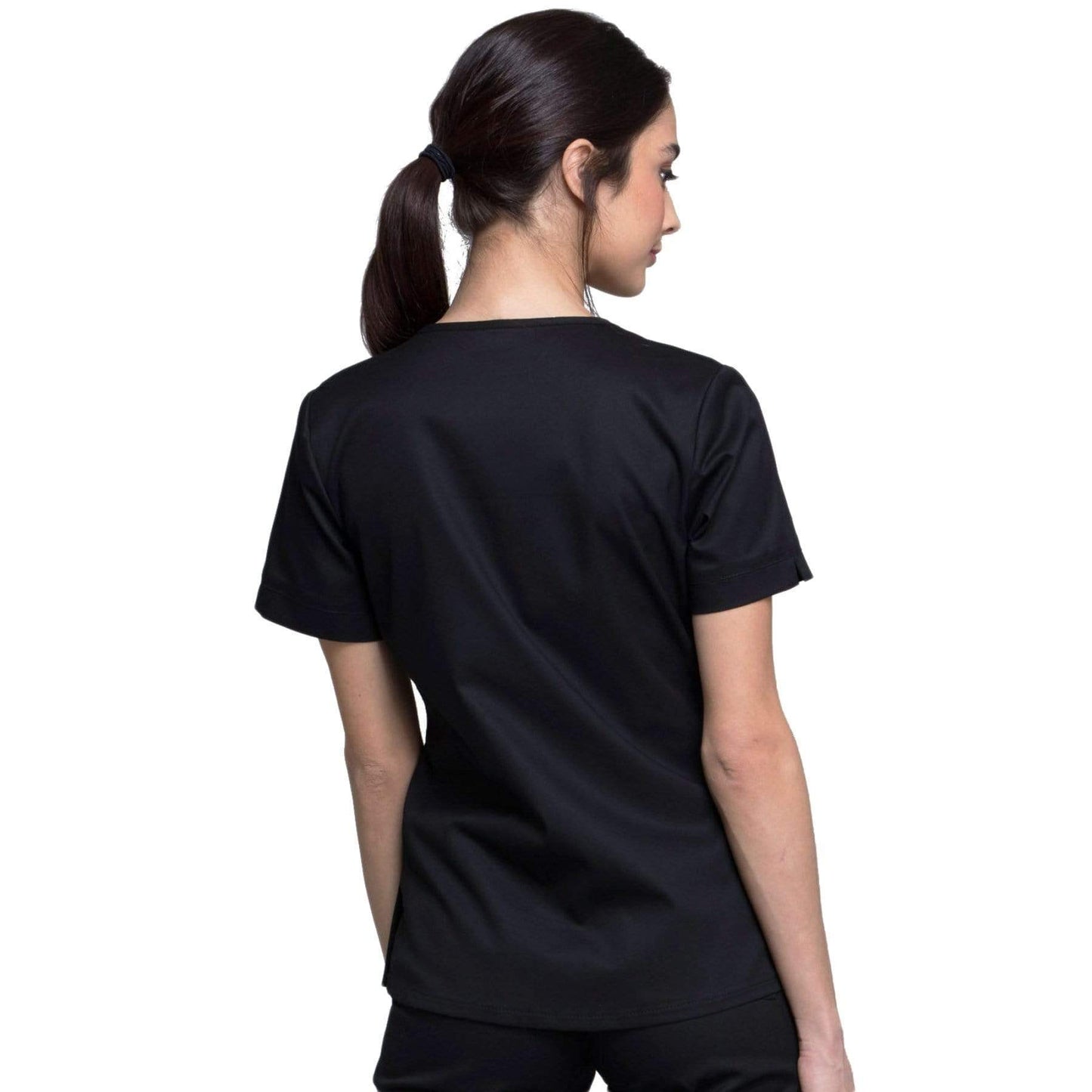 Cherokee Scrubs Top XS Cherokee Luxe CK770 Scrubs Top Women's Notch V-Neck Black