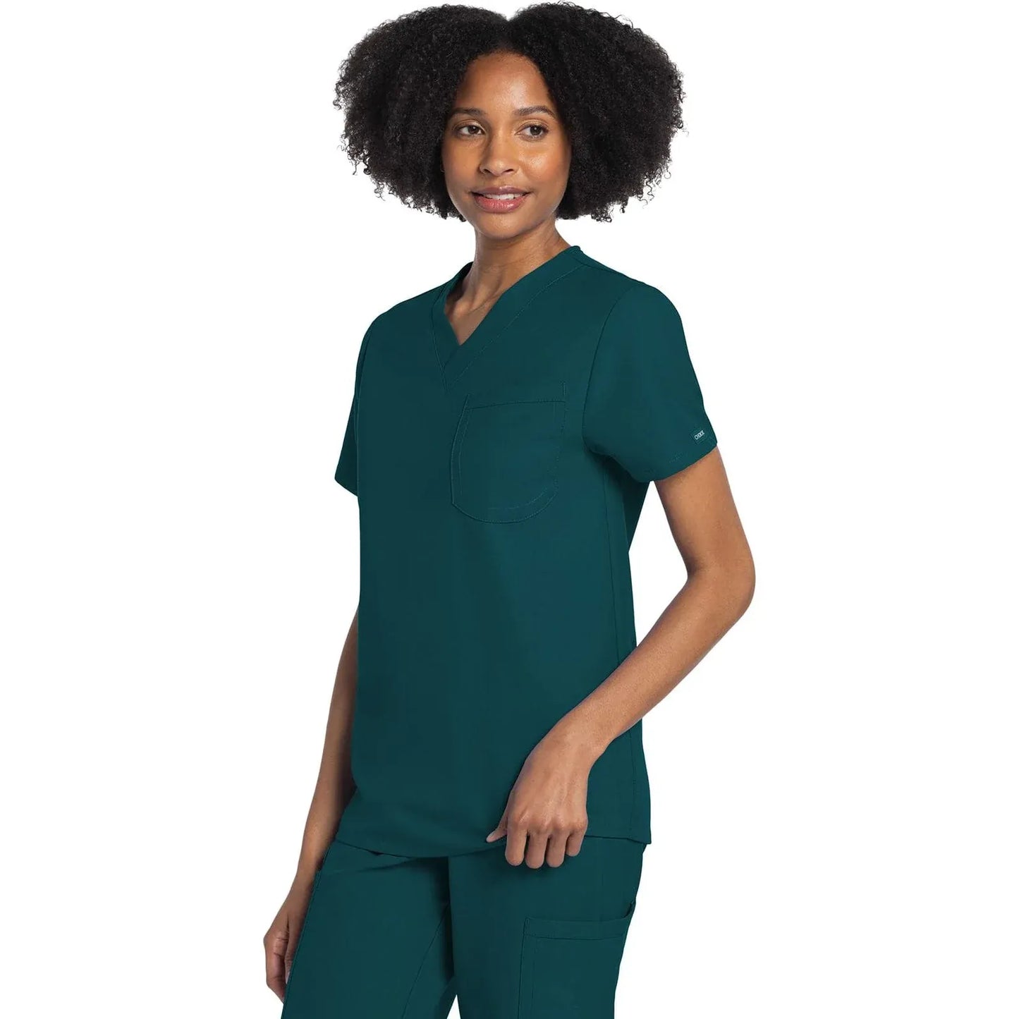 Cherokee Original Ultra CK778A Unisex V-Neck Top Unisex Top Caribbean Blue