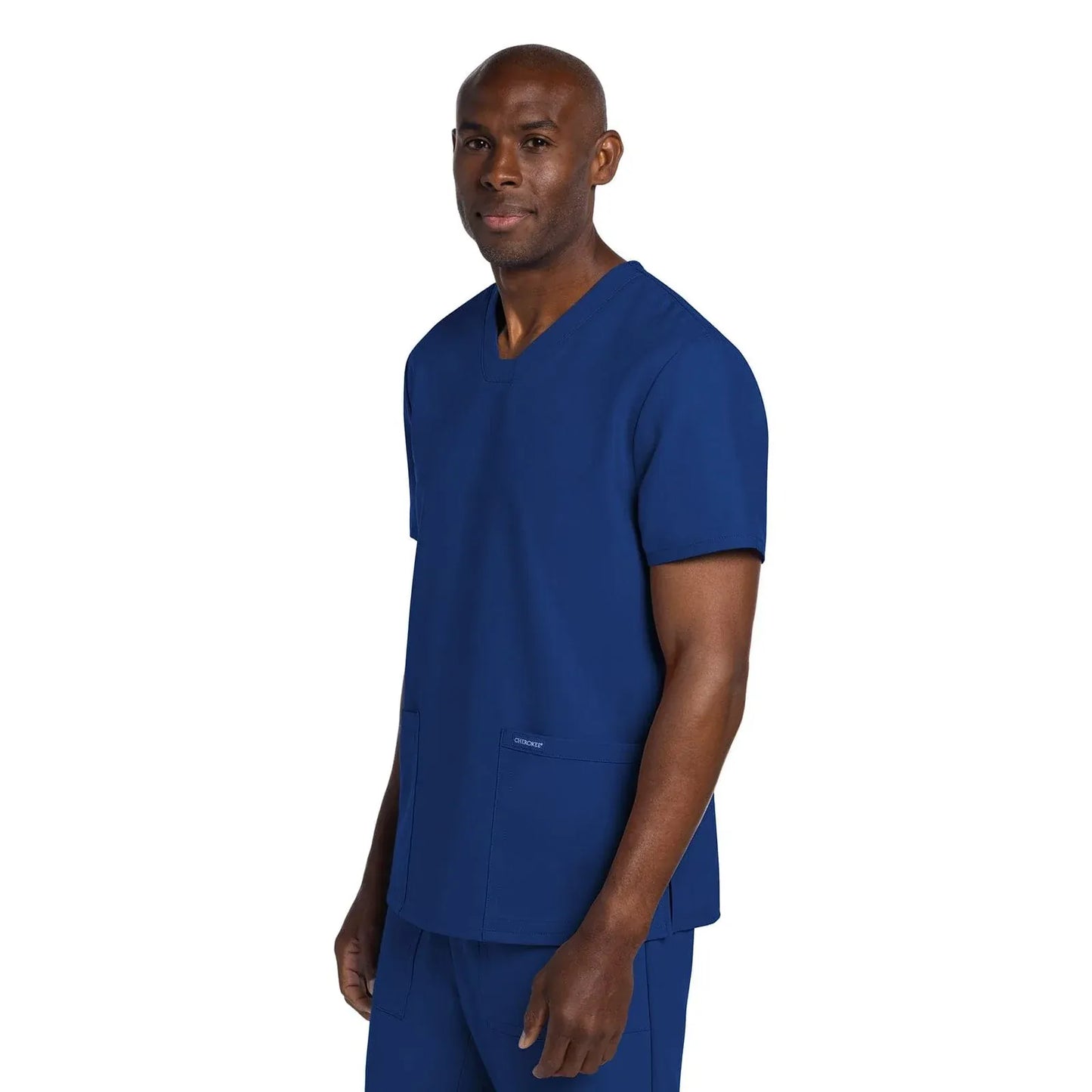 Cherokee Scrubs Top Cherokee Originals Ultra CK784A Mens Elevation 2-Pocket Mens Scrubs Top Galaxy Blue