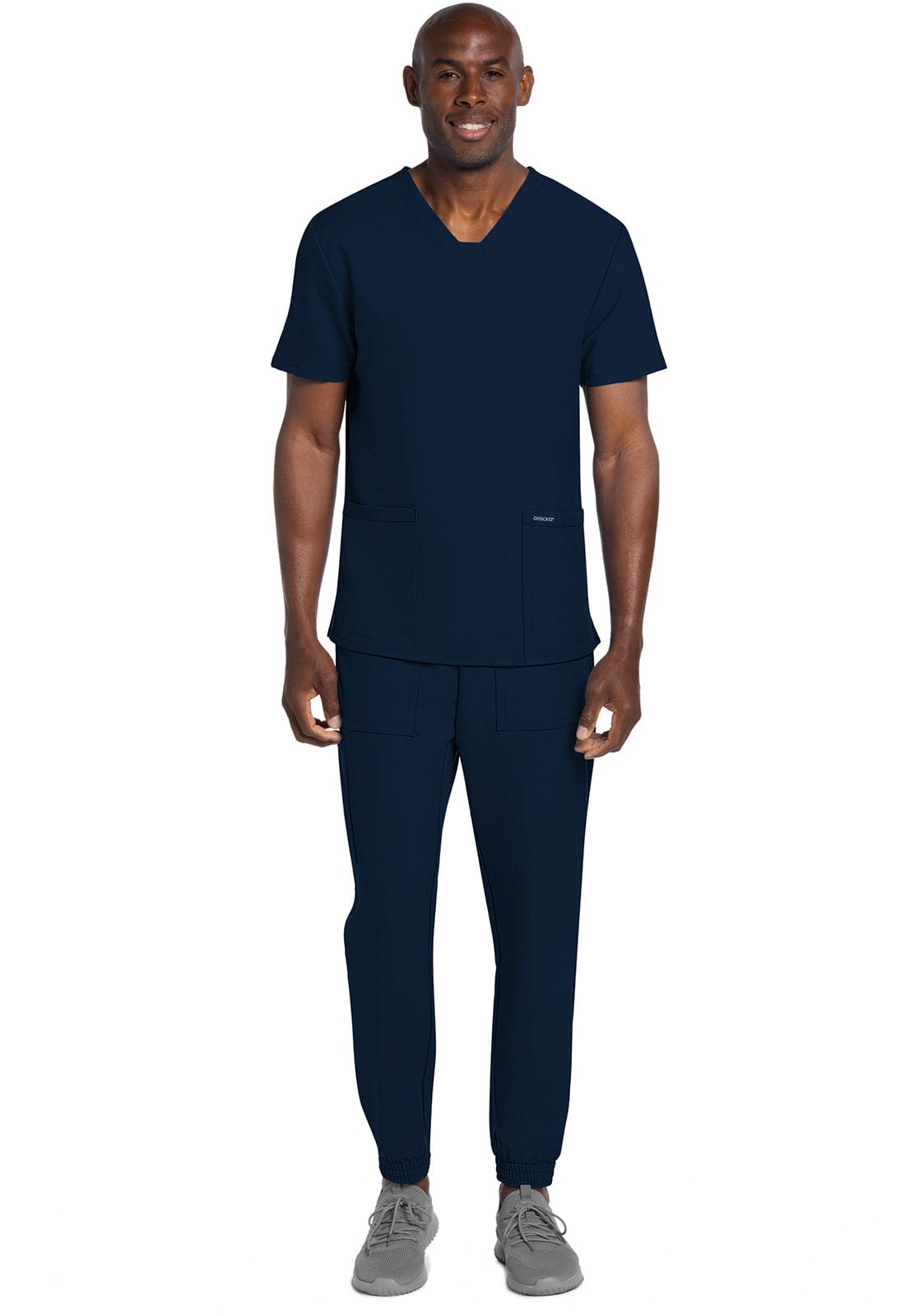 Cherokee Scrubs Top Cherokee Originals Ultra CK784A Mens Elevation 2-Pocket Top Men Top Navy