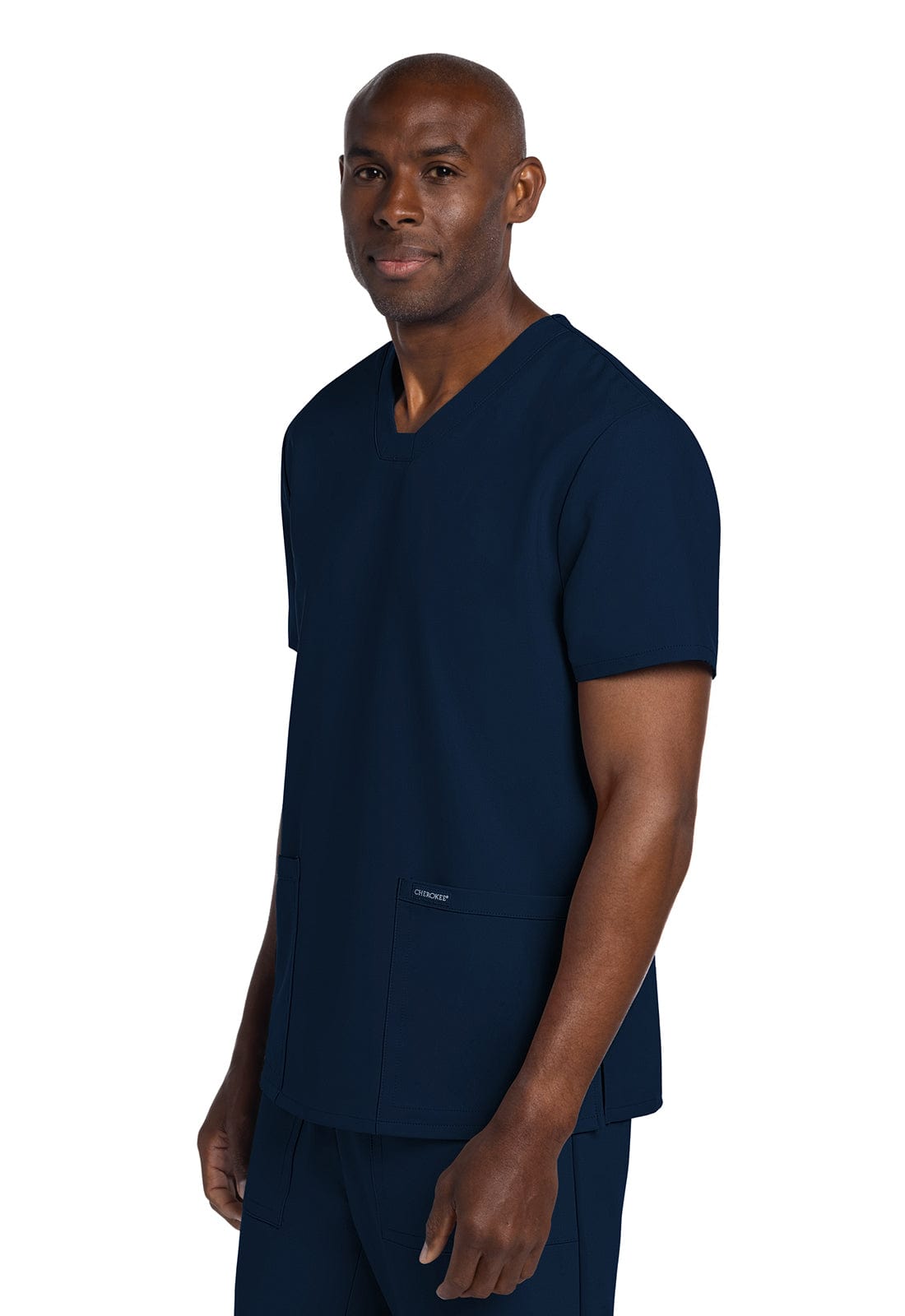 Cherokee Scrubs Top Cherokee Originals Ultra CK784A Mens Elevation 2-Pocket Top Men Top Navy