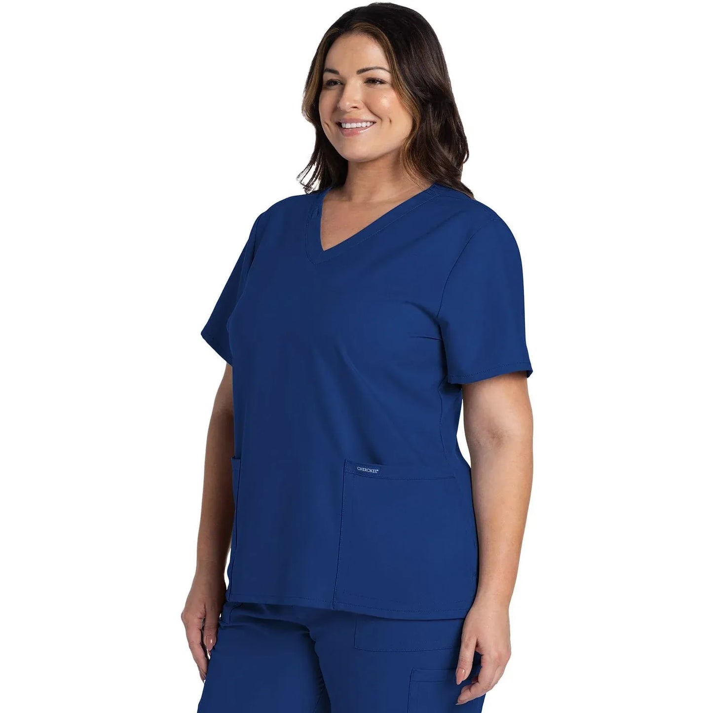 Cherokee Originals Ultra CK953A City V-Neck Scrubs Top Women Galaxy Blue