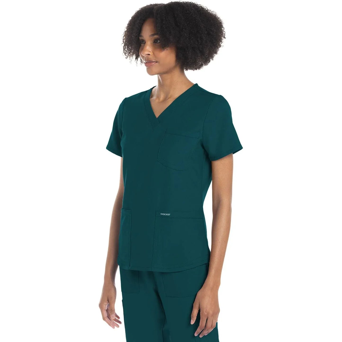 Cherokee Scrubs Top Cherokee Originals Ultra CK961A V-Neck Women Scrubs Top Caribbean Blue