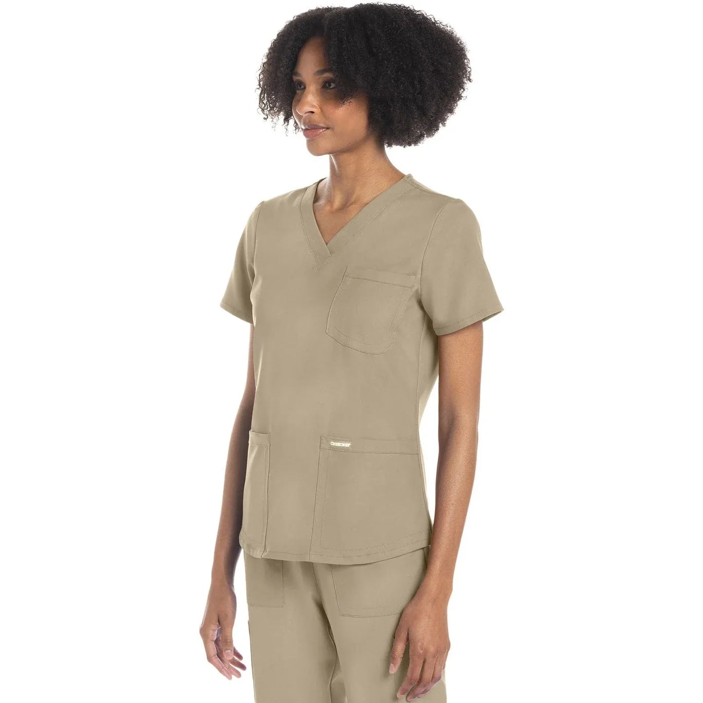 Cherokee Originals Ultra CK961A V-Neck Women Scrubs Top Khaki
