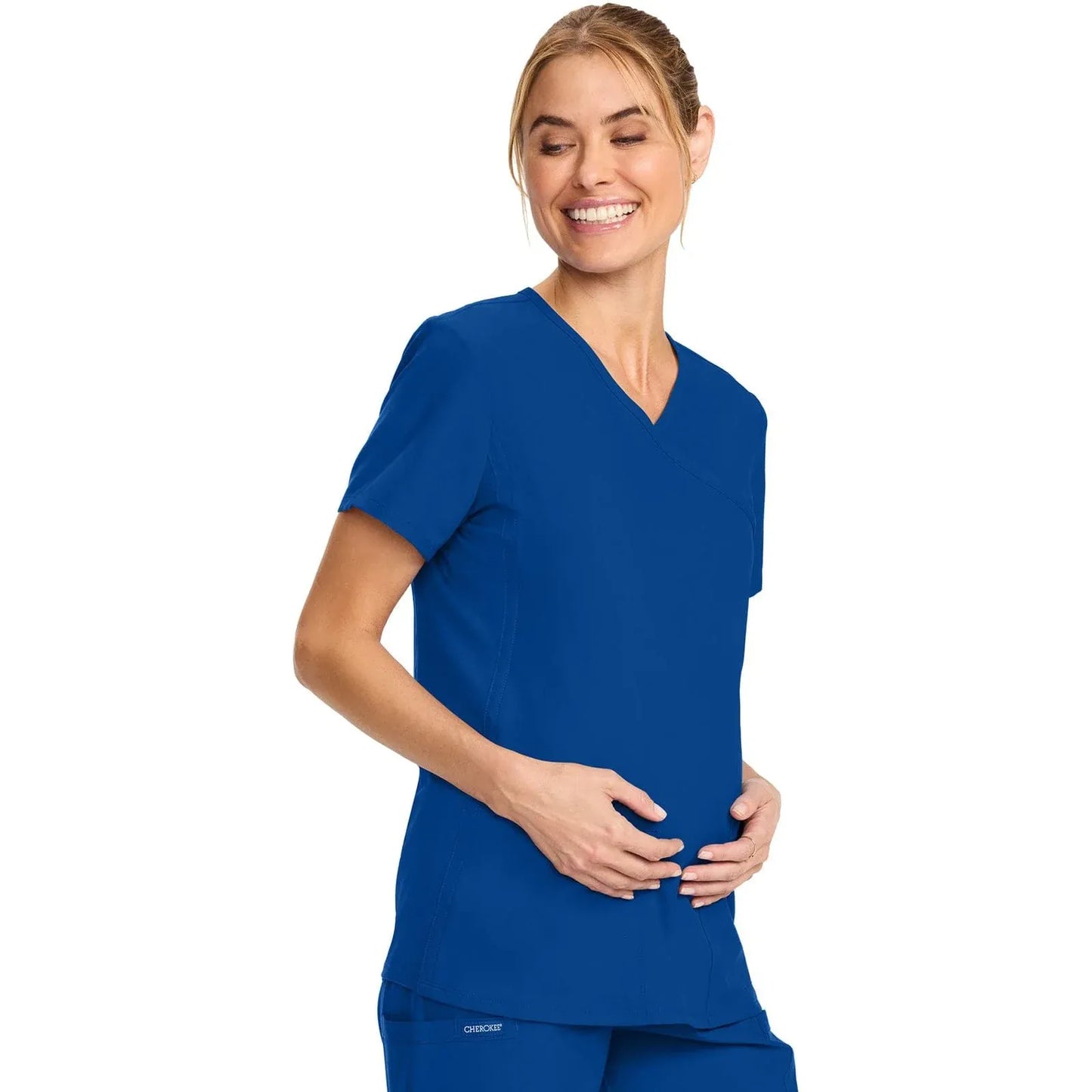 Cherokee Originals Ultra Maternity Scrubs Top CK701A Galaxy Blue