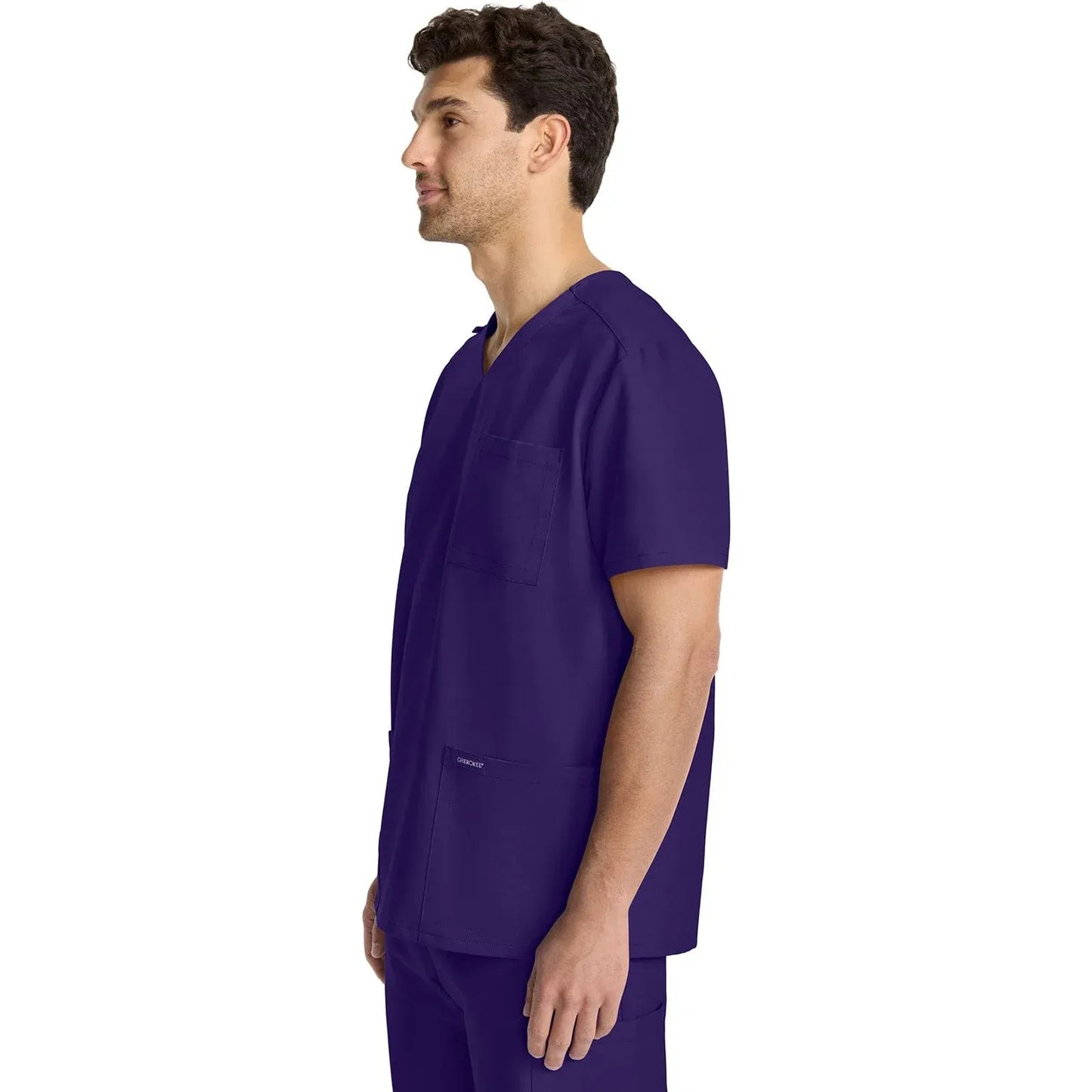 Cherokee Originals Ultra Scrubs CK783A Mens Tuck-in V-Neck Top Grape