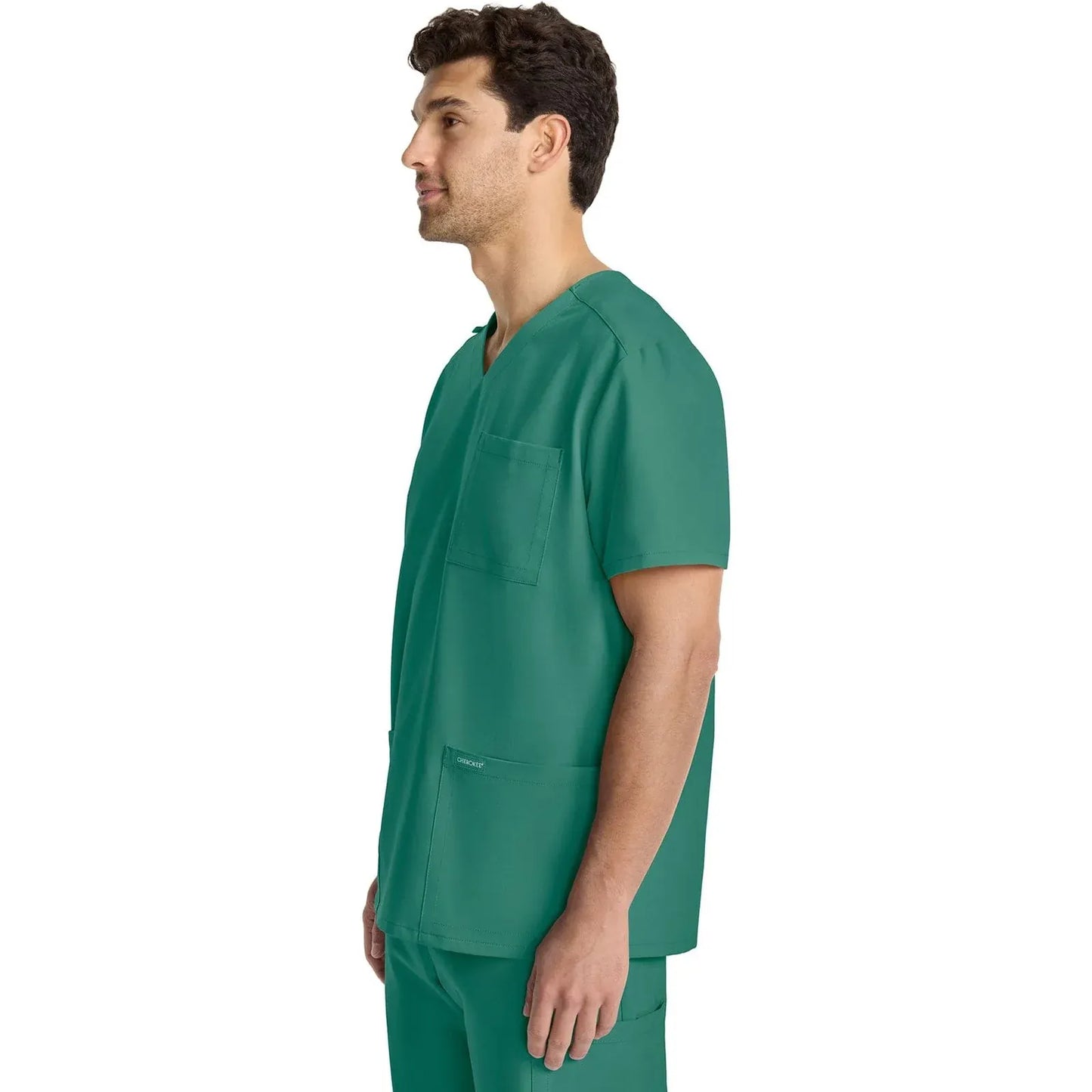 Cherokee Originals Ultra Scrubs CK783A Mens Tuck-in V-Neck Top Hunter Green