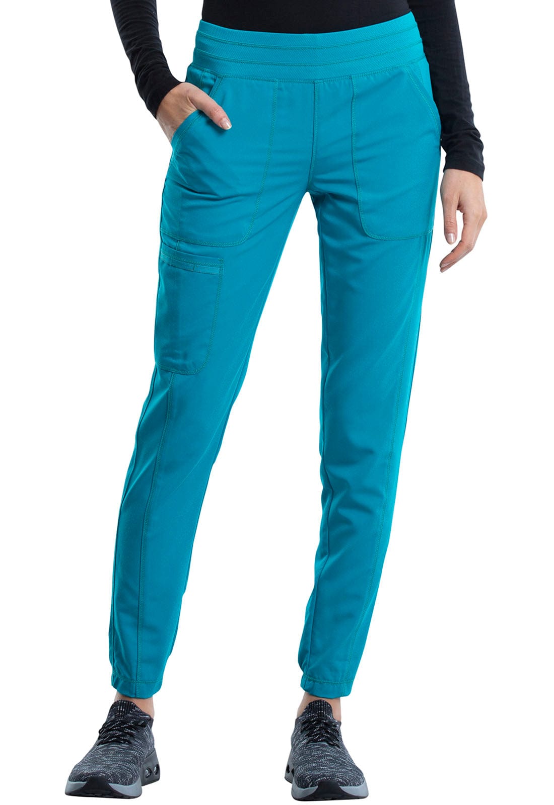 Cherokee Scrubs Pants Cherokee Revolution WW011 Jogger Scrubs Pant Women Teal Blue