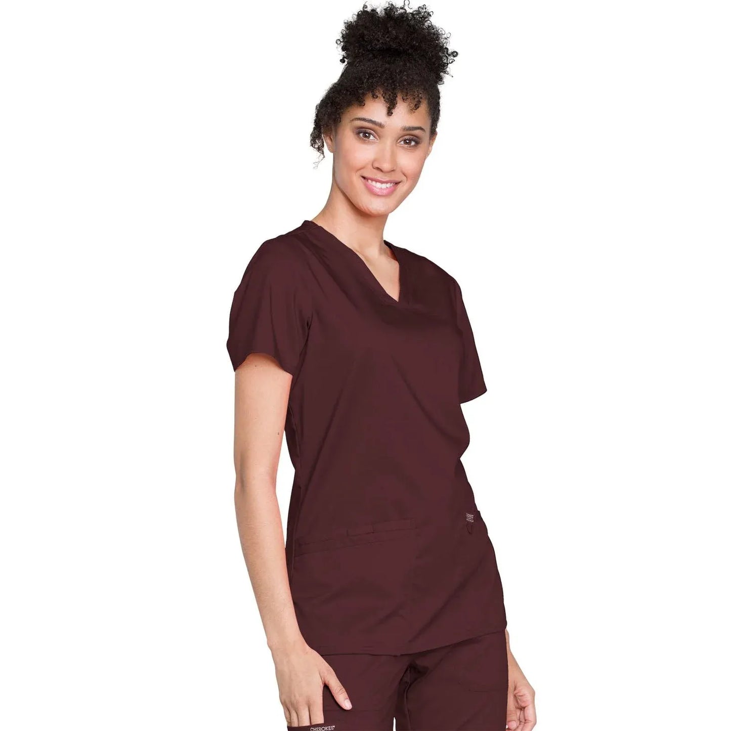 Cherokee Scrubs Top M Cherokee Revolution WW620 Scrubs Top Women Espresso